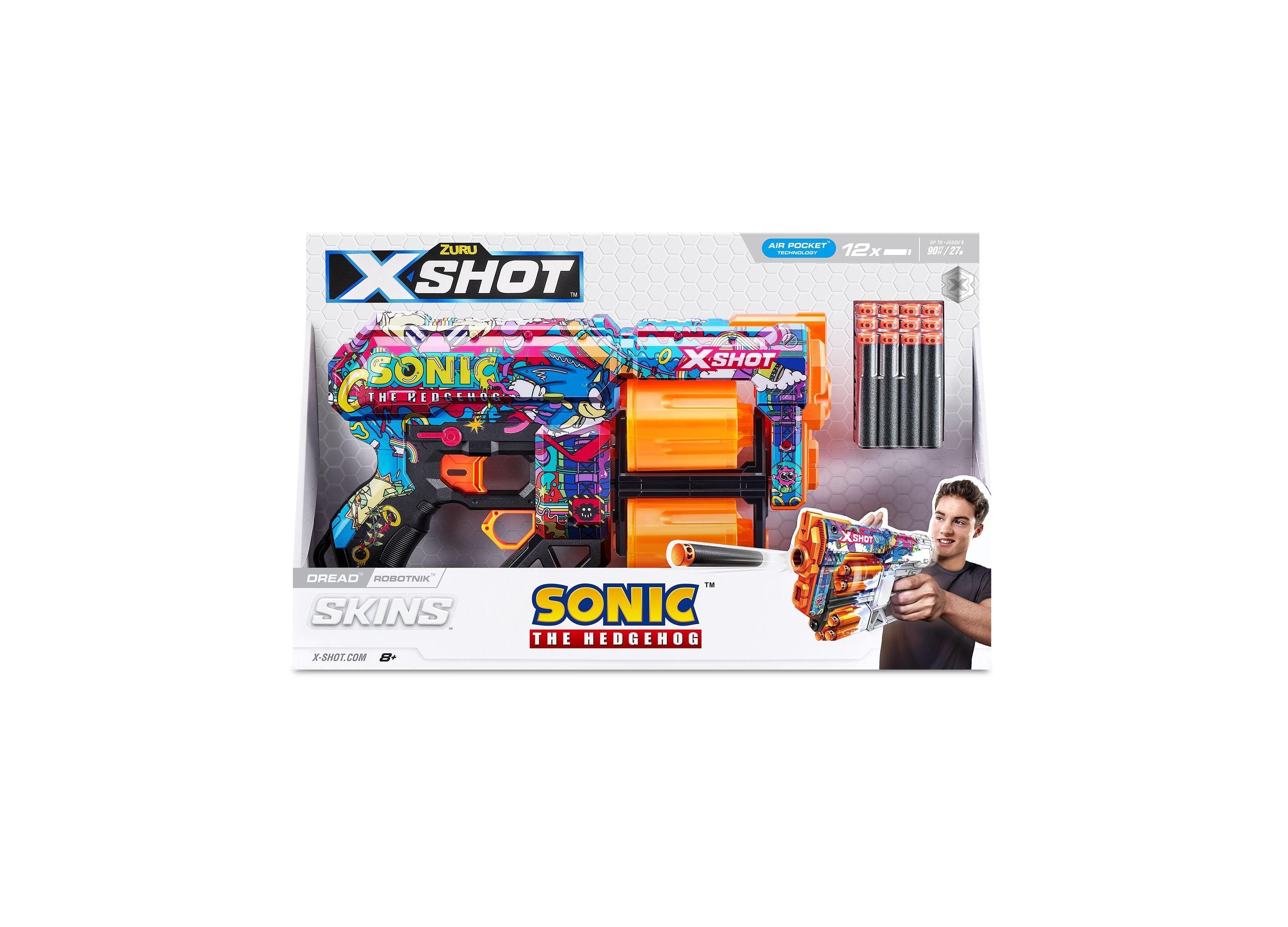 X-Shot Zuru Sonic Skins Blast Adventure, 12 Darts