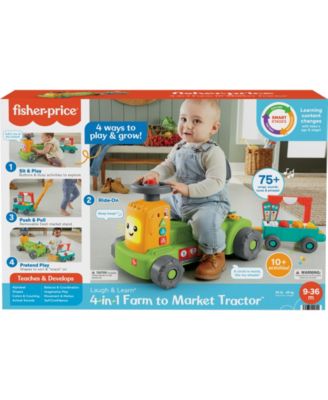 Alternative view of Fisher-Price Laugh & Learn Farm to Market Tractor and Wagon Interactive Ride-On Toy
