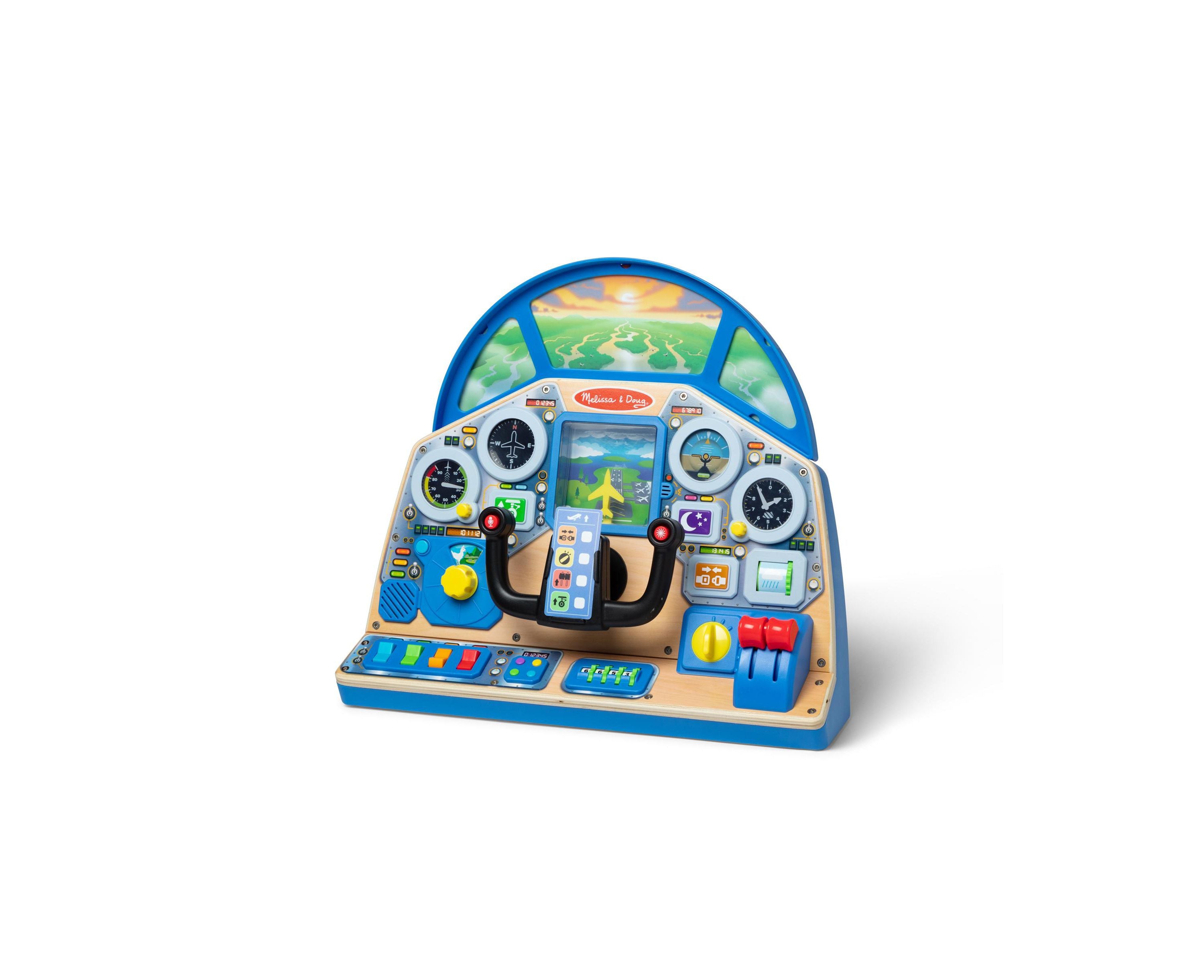 Melissa & Doug Jet Pilot Interactive Dashboard - Wooden Playset - Image 3