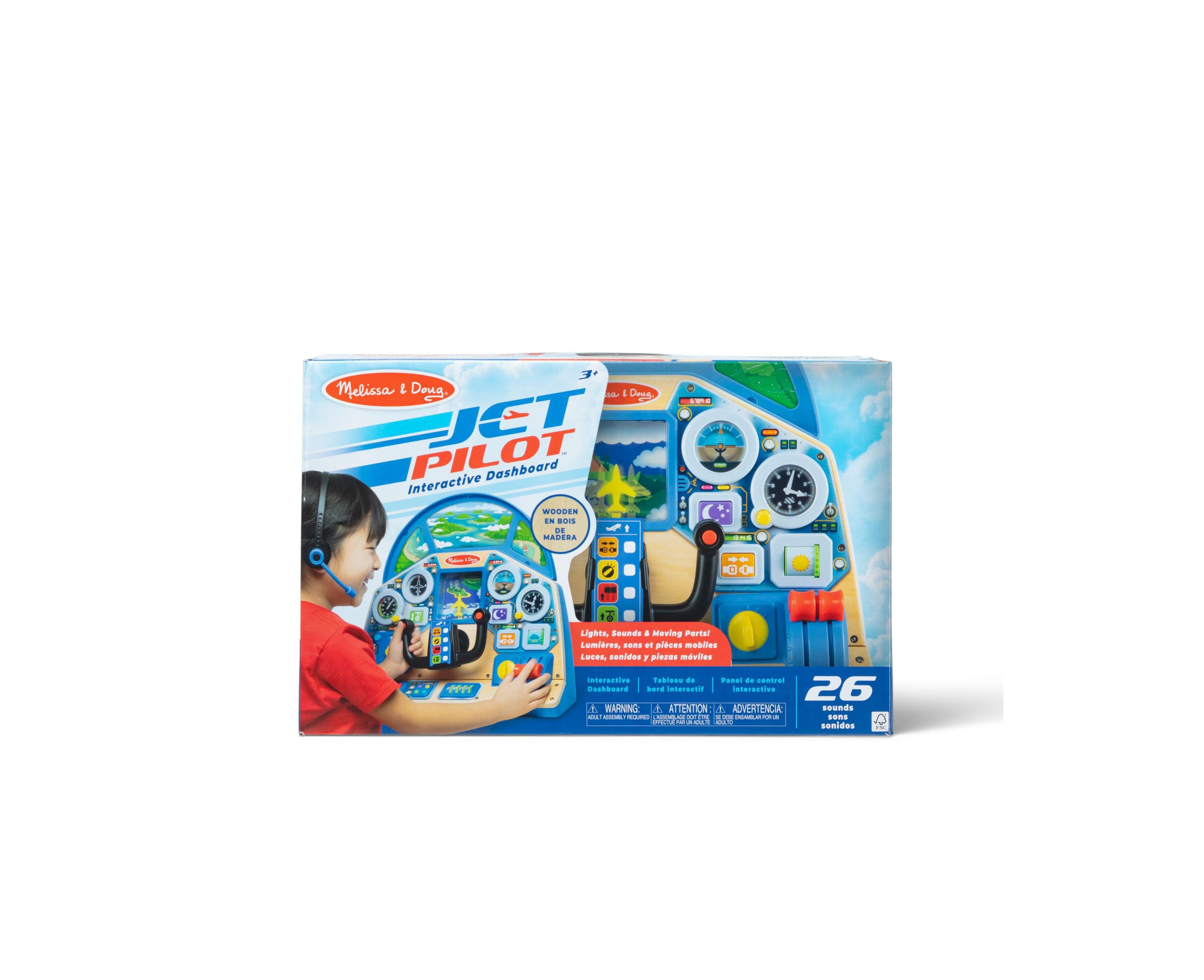 Melissa & Doug Jet Pilot Interactive Dashboard - Wooden Playset