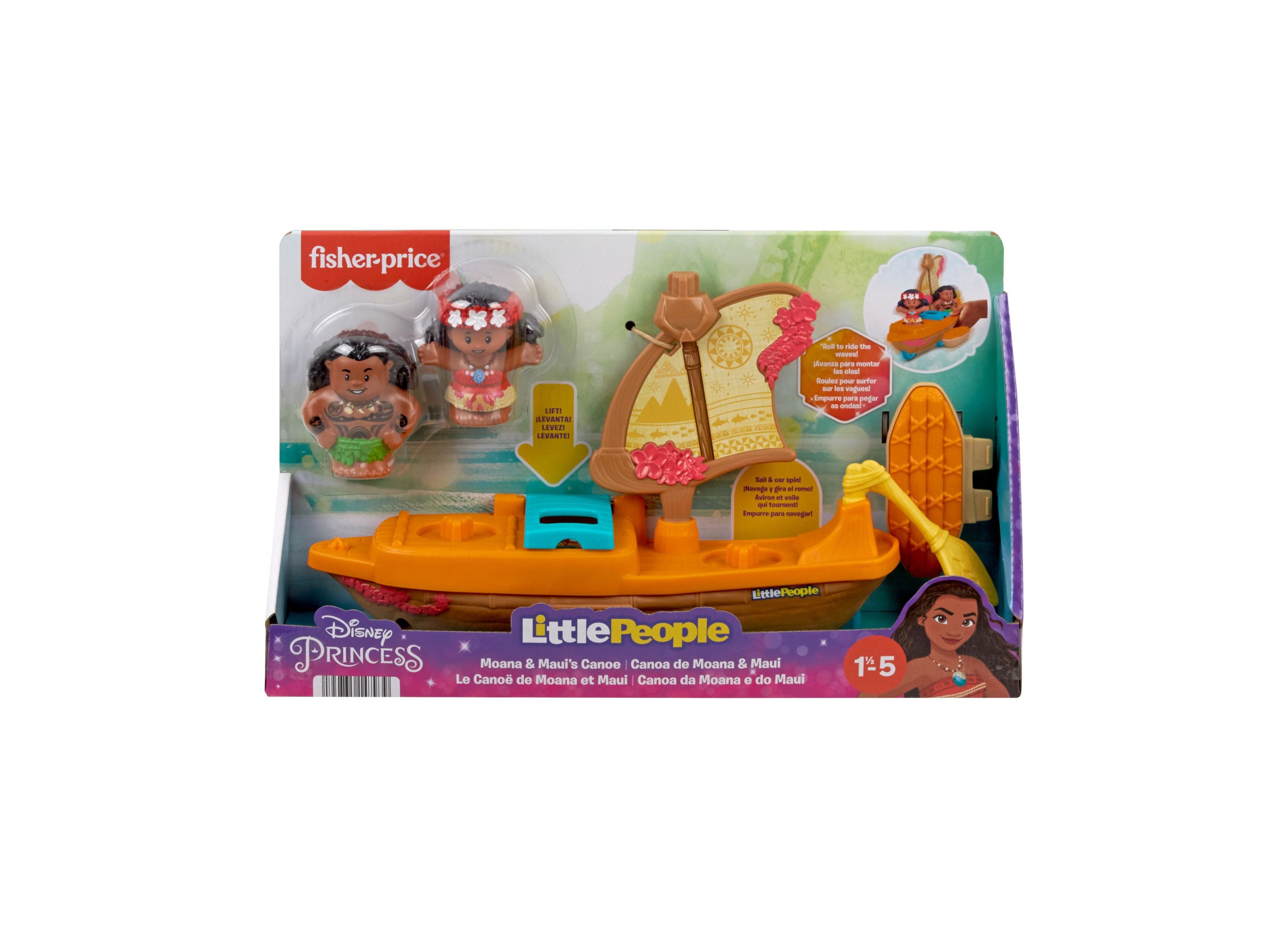Alternative view of Fisher Price Little People Disney Moana & Maui Adventure Canoe