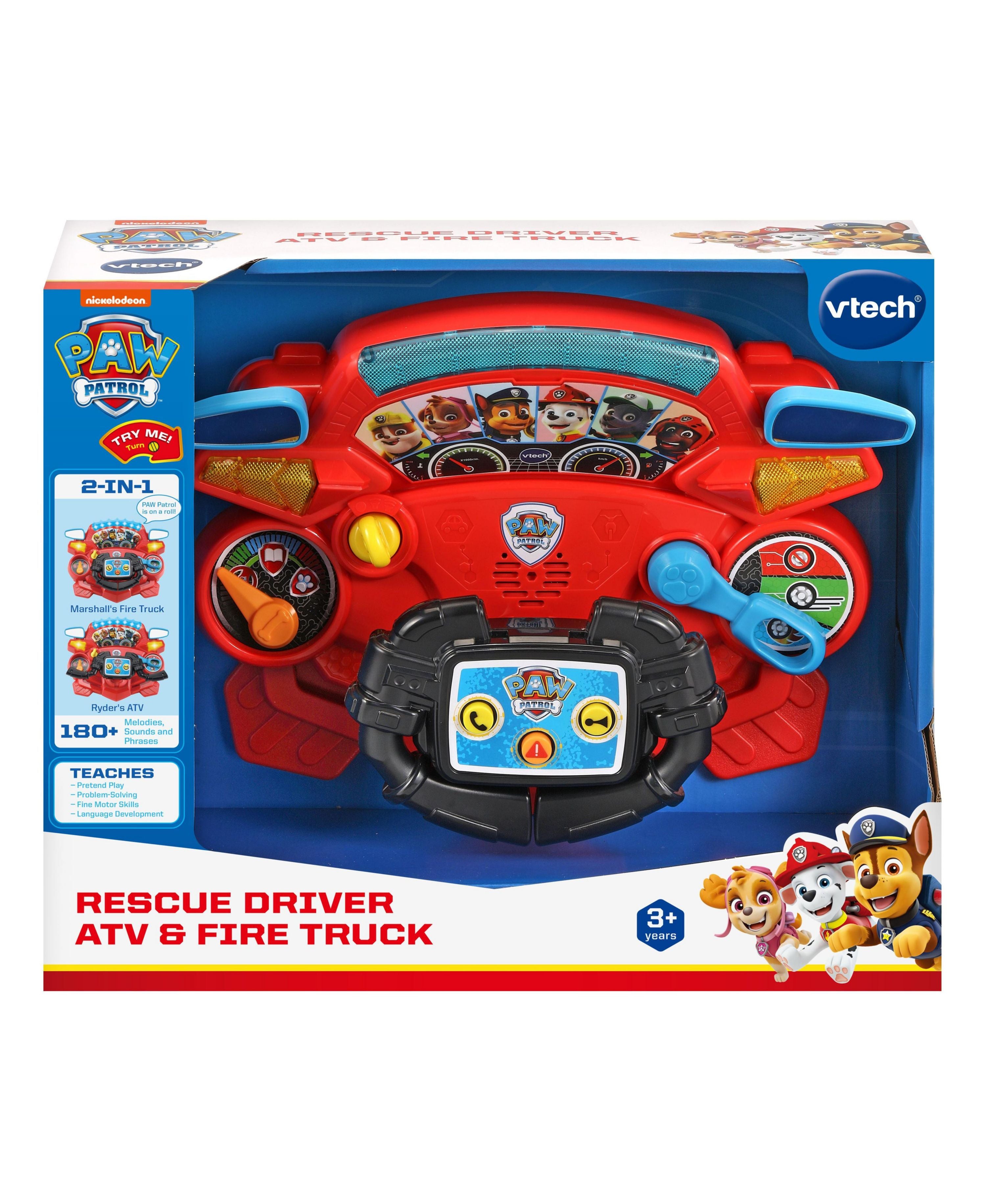 VTech Paw Patrol Rescue Driver ATV Fire Truck Interactive Learning Toy - Image 4