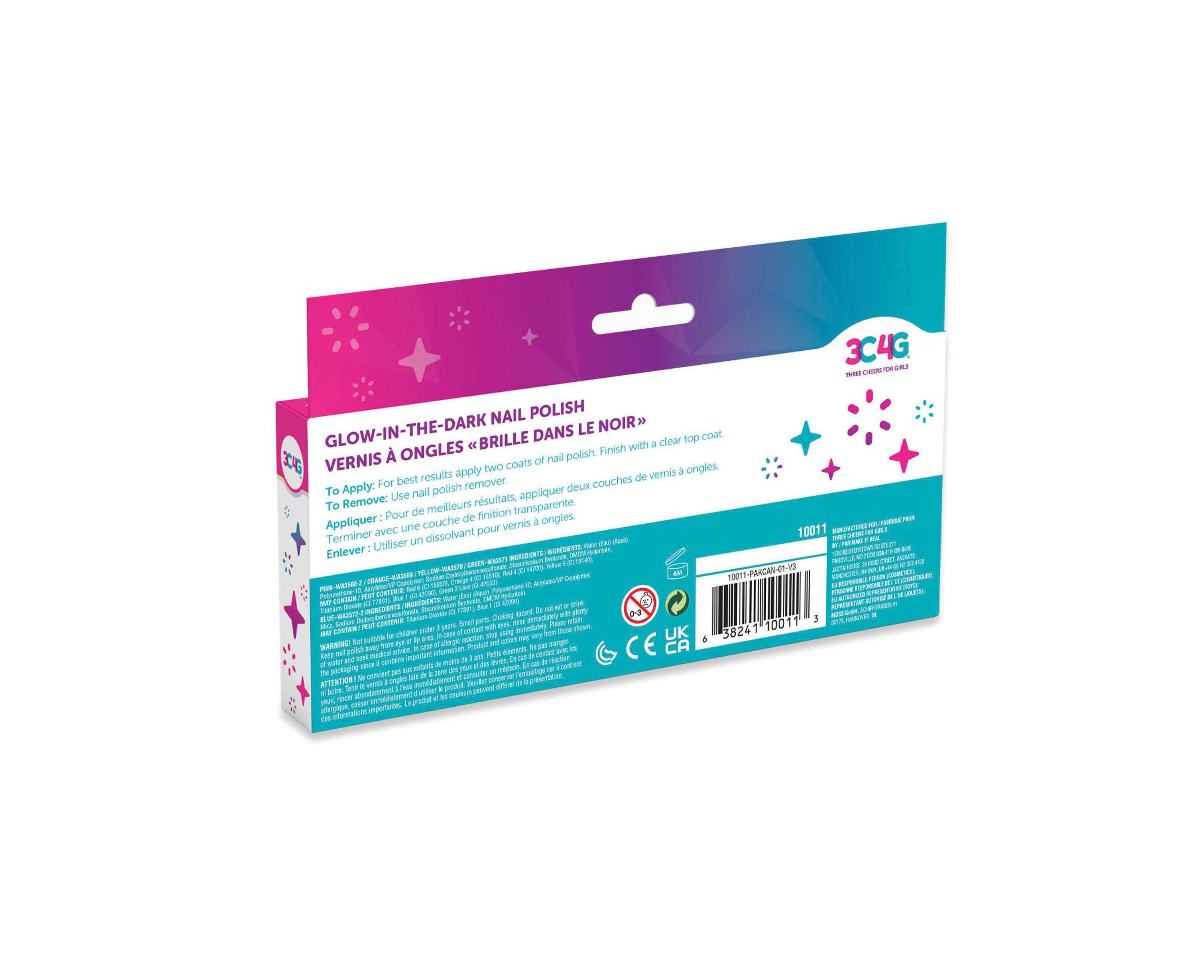 Alternative view of 3C4G Glow in the Dark Nail Polish Set - Vibrant Colors for Kids