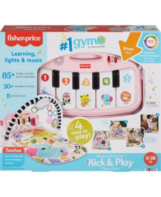 Alternative view of Fisher-Price Glow and Grow Kick & Play Piano Gym, Pink Baby Playmat with Musical Learning Toy