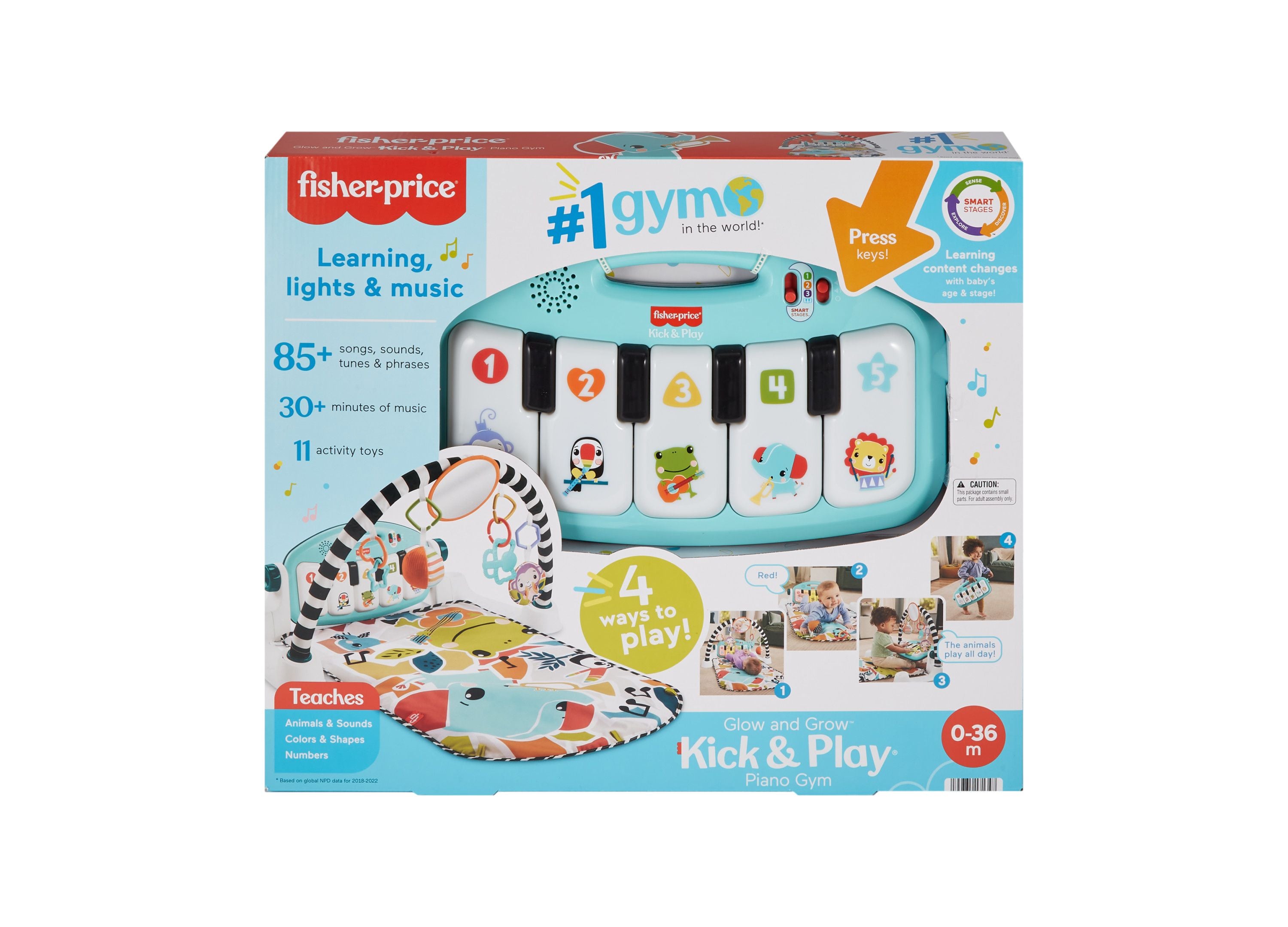 Alternative view of Fisher-Price Glow and Grow Kick Play Piano Gym - Interactive Baby Playmat