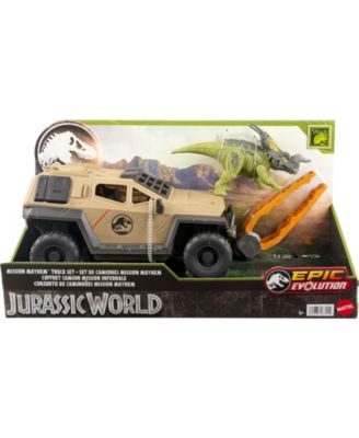 Alternative view of Jurassic World Mission Mayhem Truck with Detachable Claw and Einiosaurus Figure