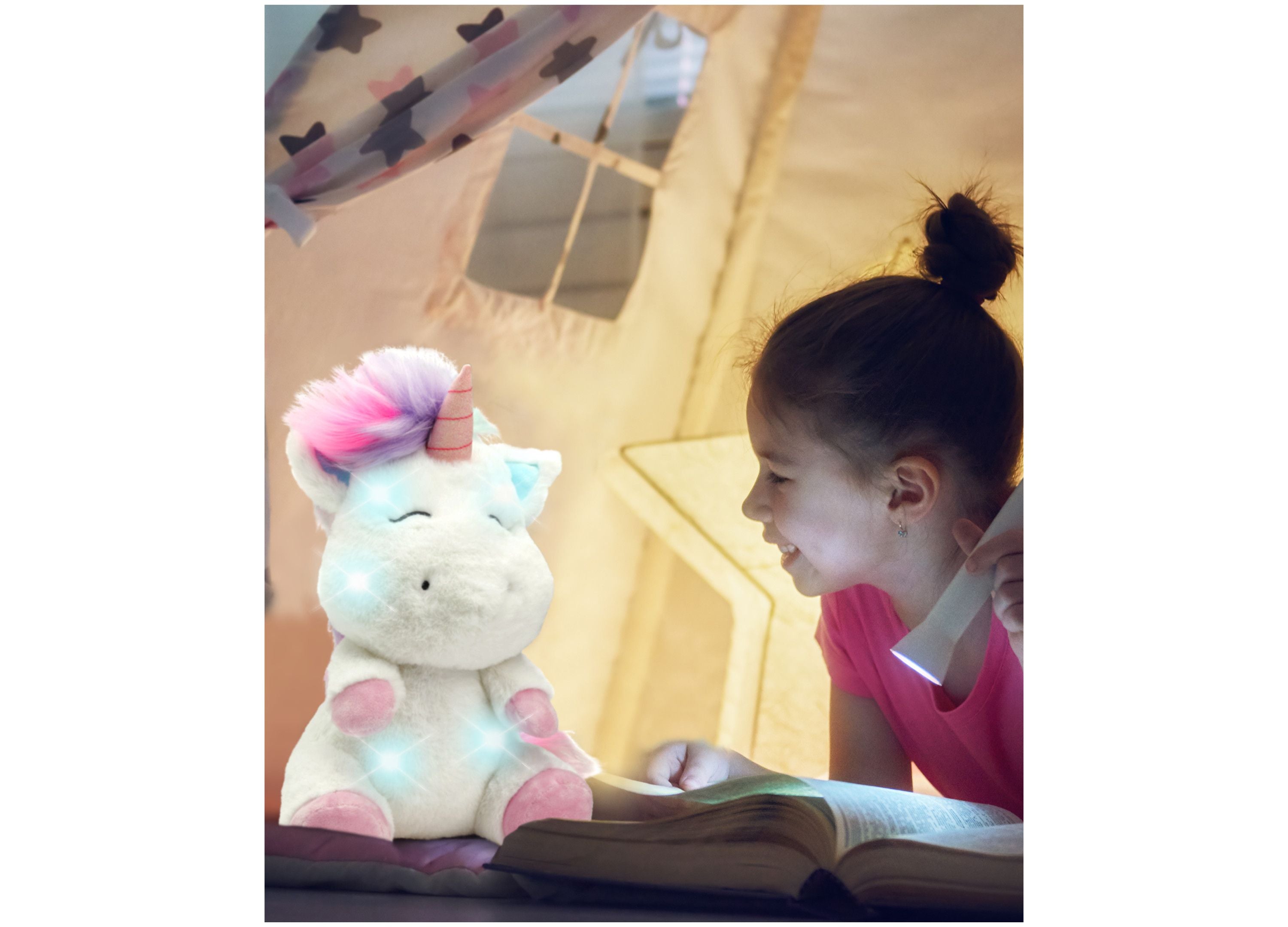 Geoffrey's Toy Box 12-inch Interactive Unicorn Plush with LED Lights and Sound - Image 7