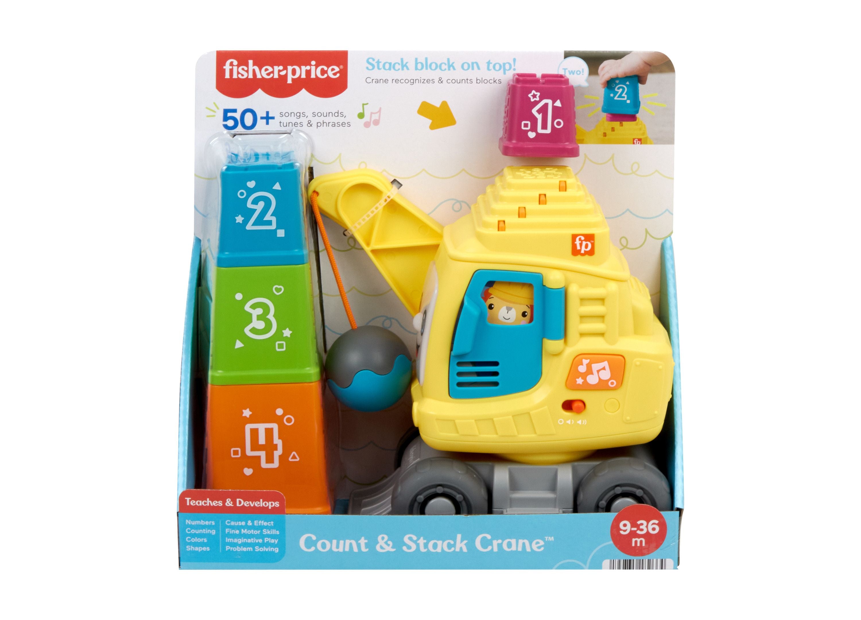 Alternative view of Fisher-Price Count and Stack Crane Learning Toy with Light-Up Blocks