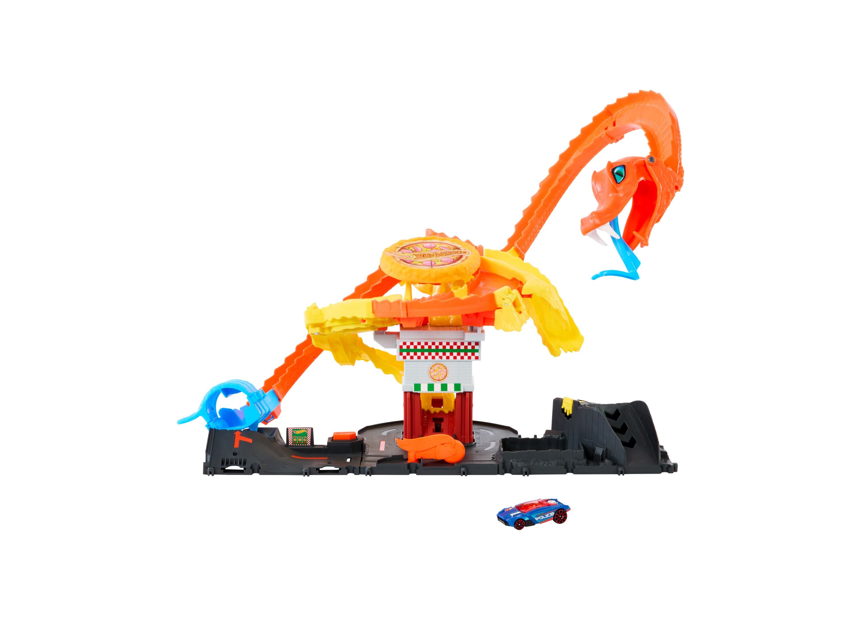 Hot Wheels City Pizza Slam Cobra Attack 1:64 Scale Playset