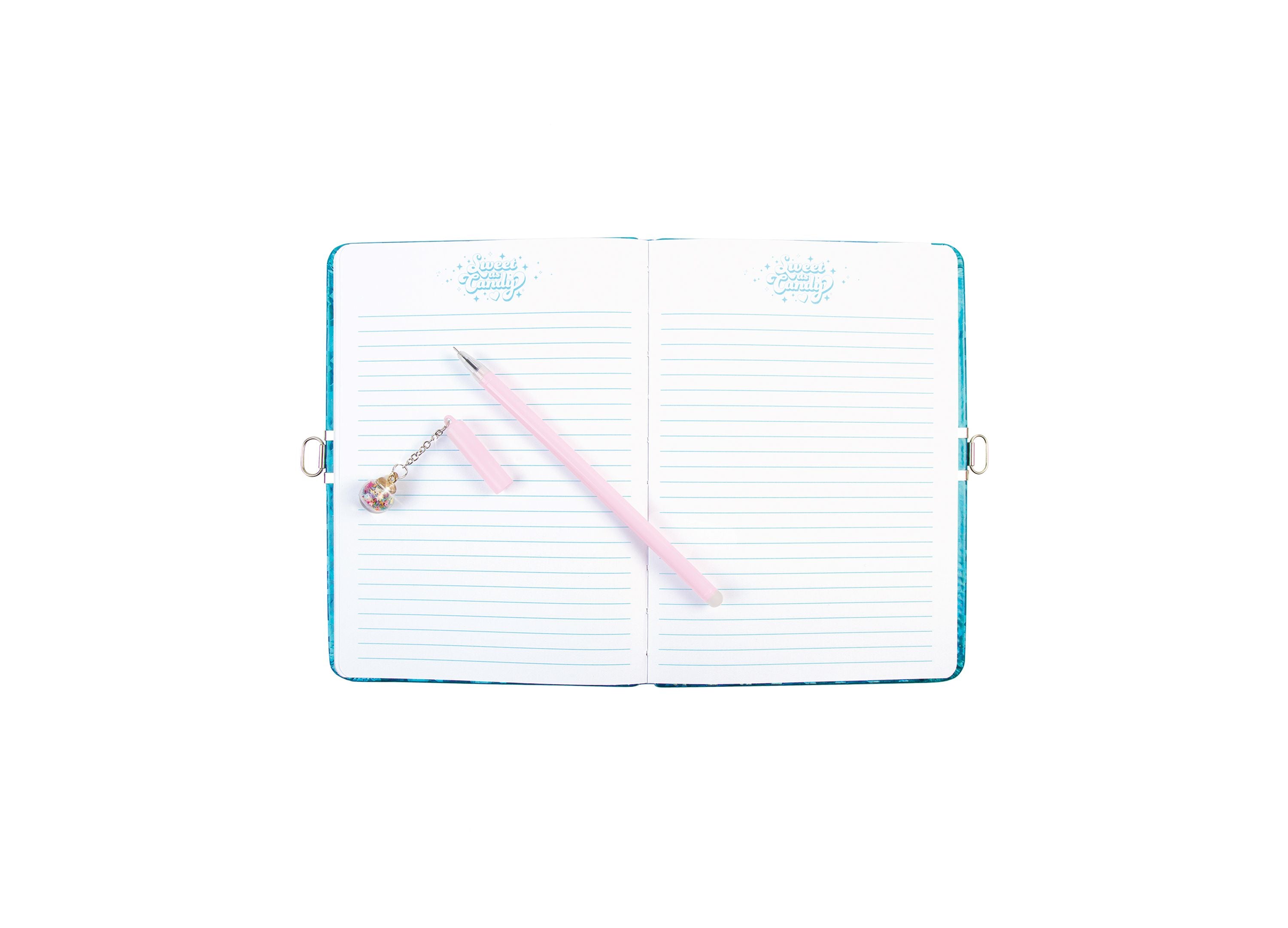 Alternative view of 3C4G Bubble Gum Glitter Locking Journal with Pen - Pink