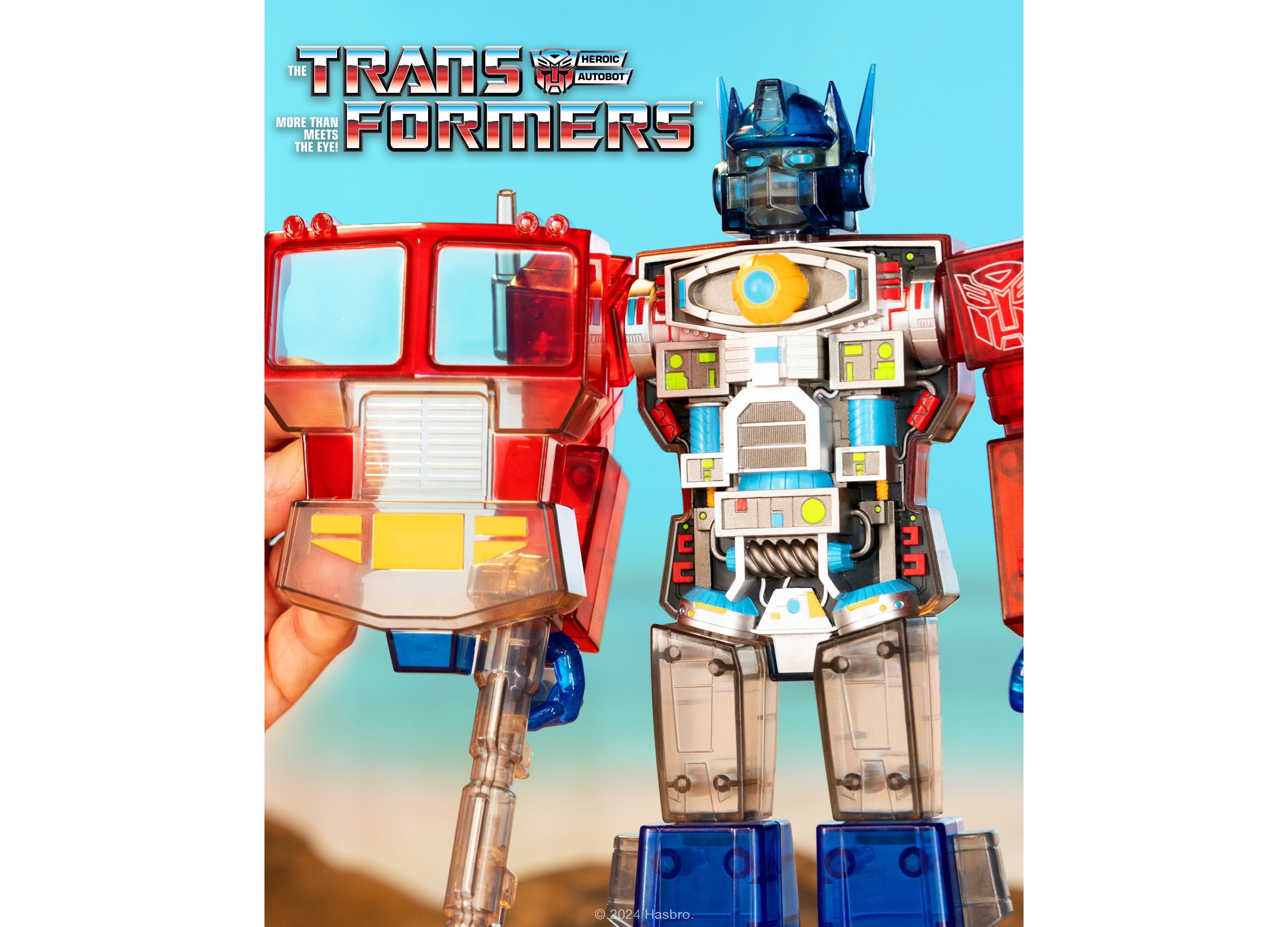 Super7 Transformers Super Cyborg Optimus Prime 11 inch Clear Red / Blue - Image 3