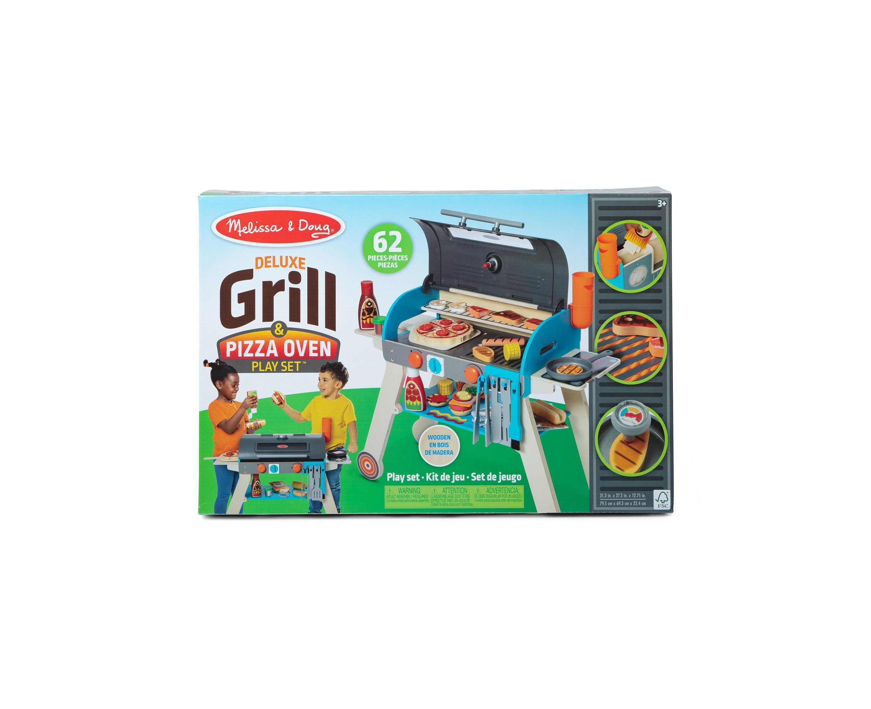 Melissa & Doug Deluxe Wooden BBQ Grill and Pizza Oven Playset - Image 5