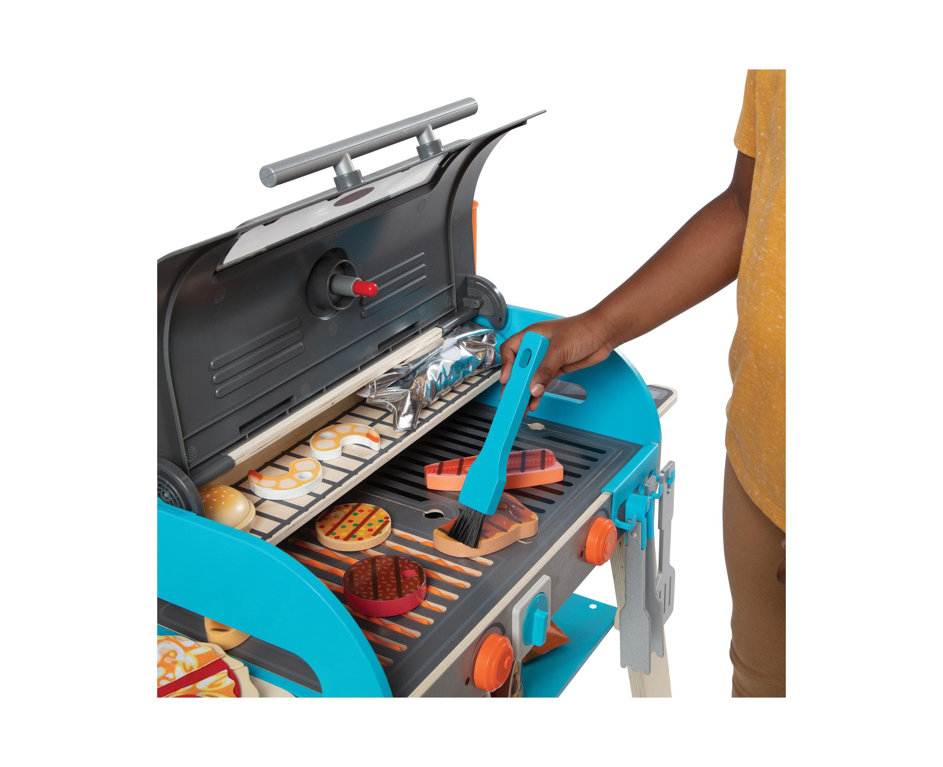 Melissa & Doug Deluxe Wooden BBQ Grill and Pizza Oven Playset - Image 4