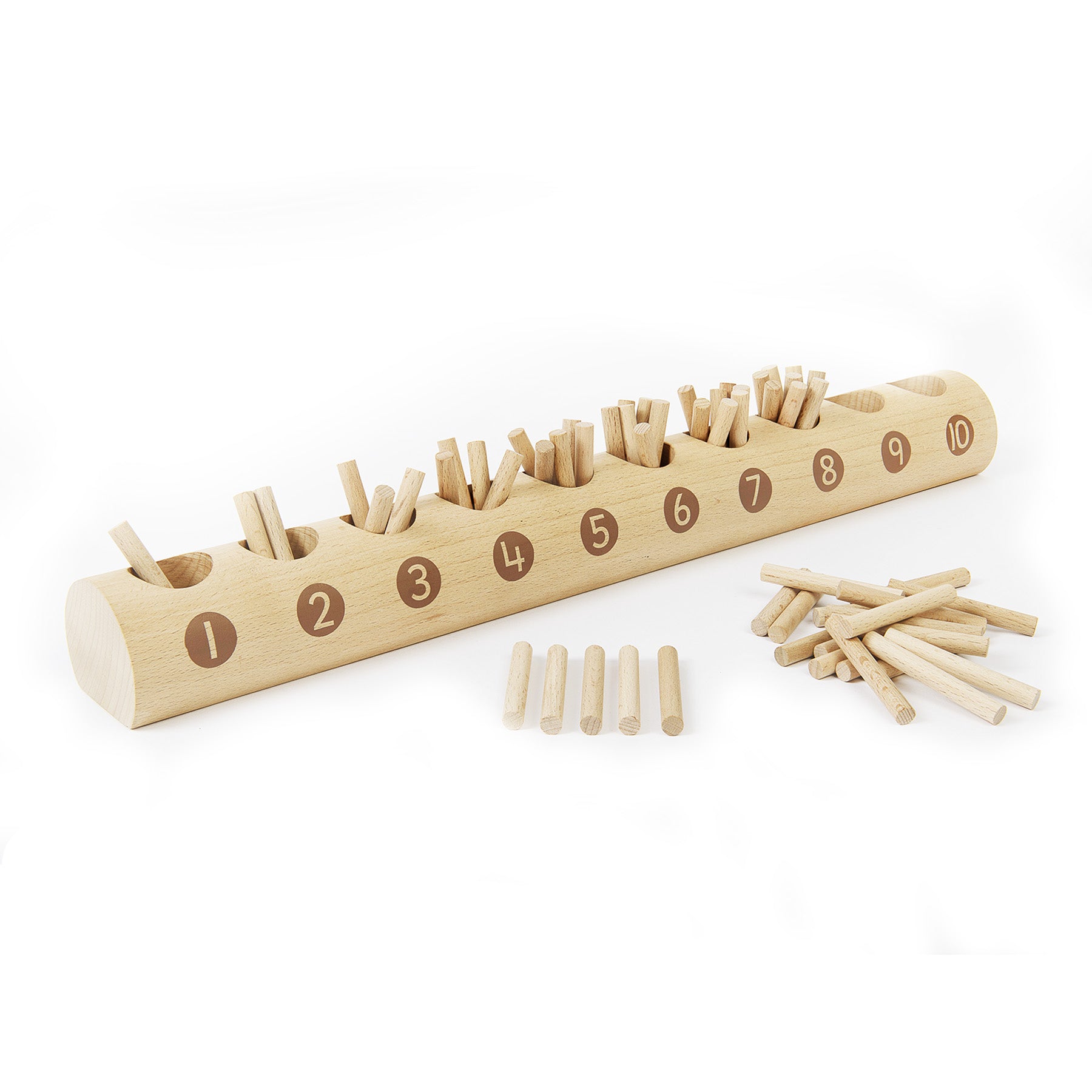 Yellow Door Natural Counting Log - Educational Wooden Toy For Toddlers