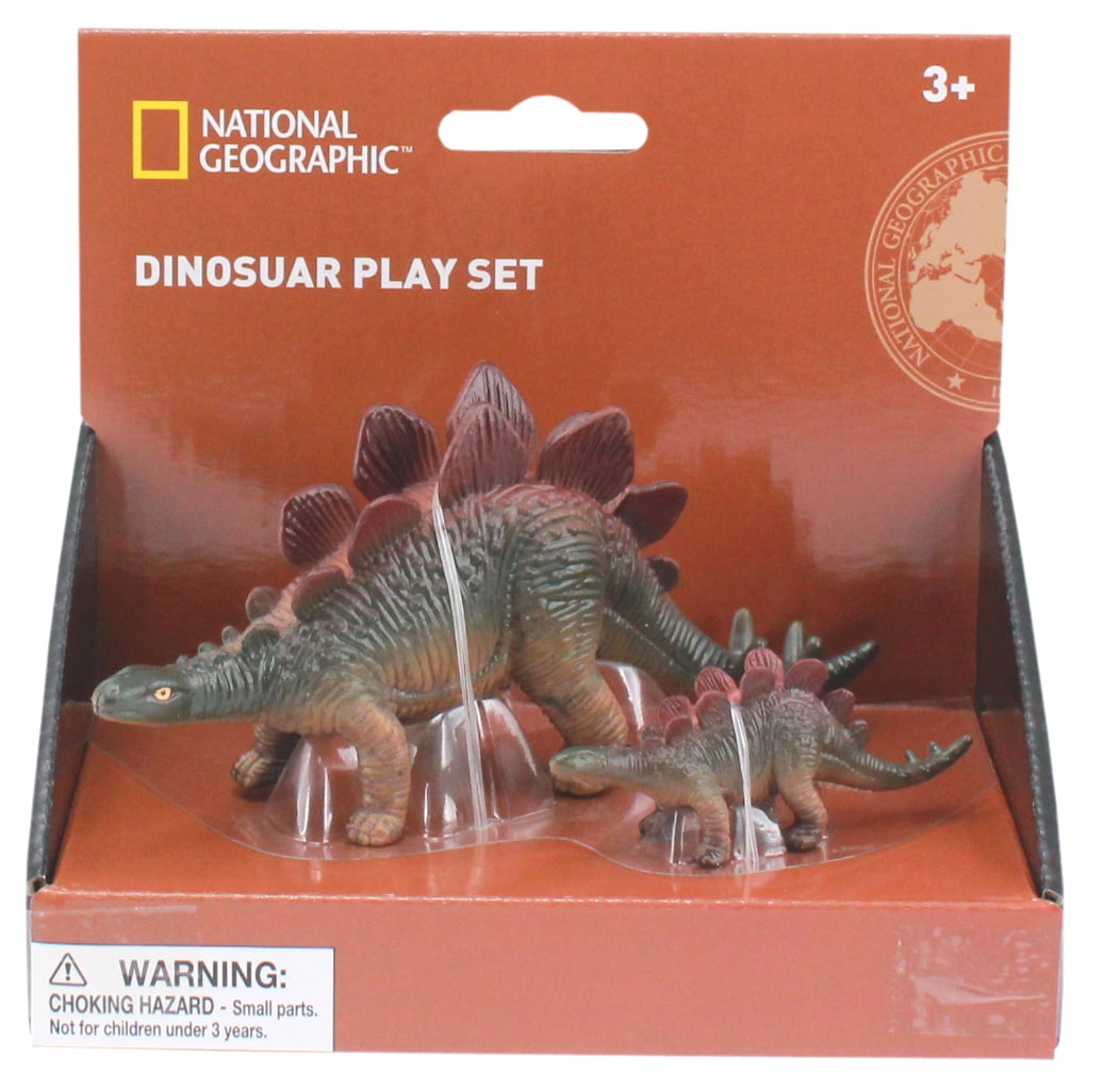 National Geographic Stegosaurus & Cub Figurine Playset, 6"