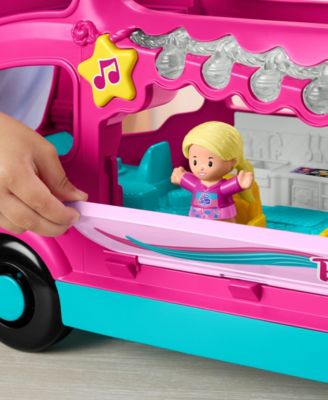 Fisher-Price Little People Barbie Little Dreamcamper RV Playset with Music Lights 2 Figures - Image 3