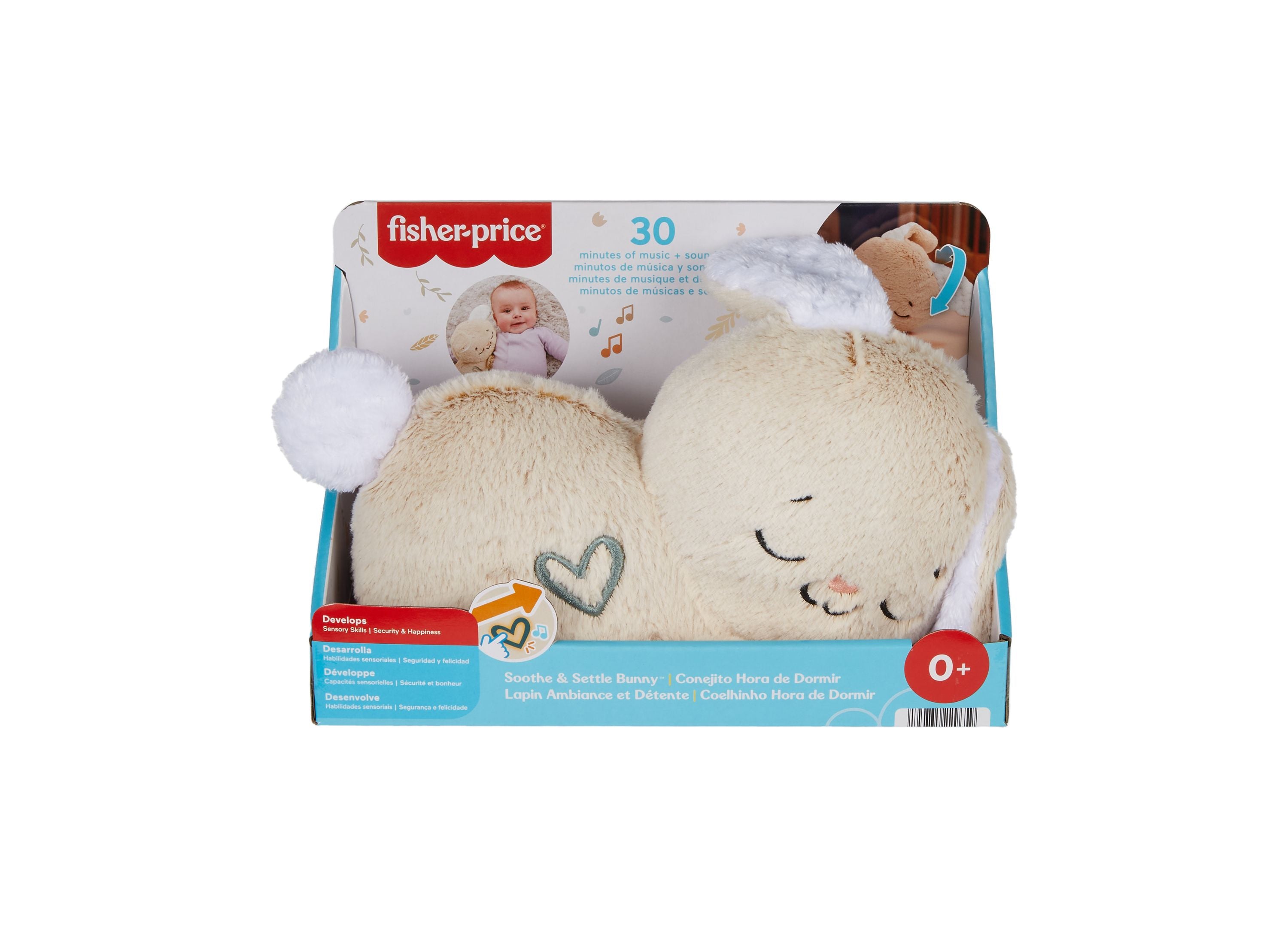 Alternative view of Fisher-Price Soothe & Settle Bunny – Plush Sound & Motion Baby Toy