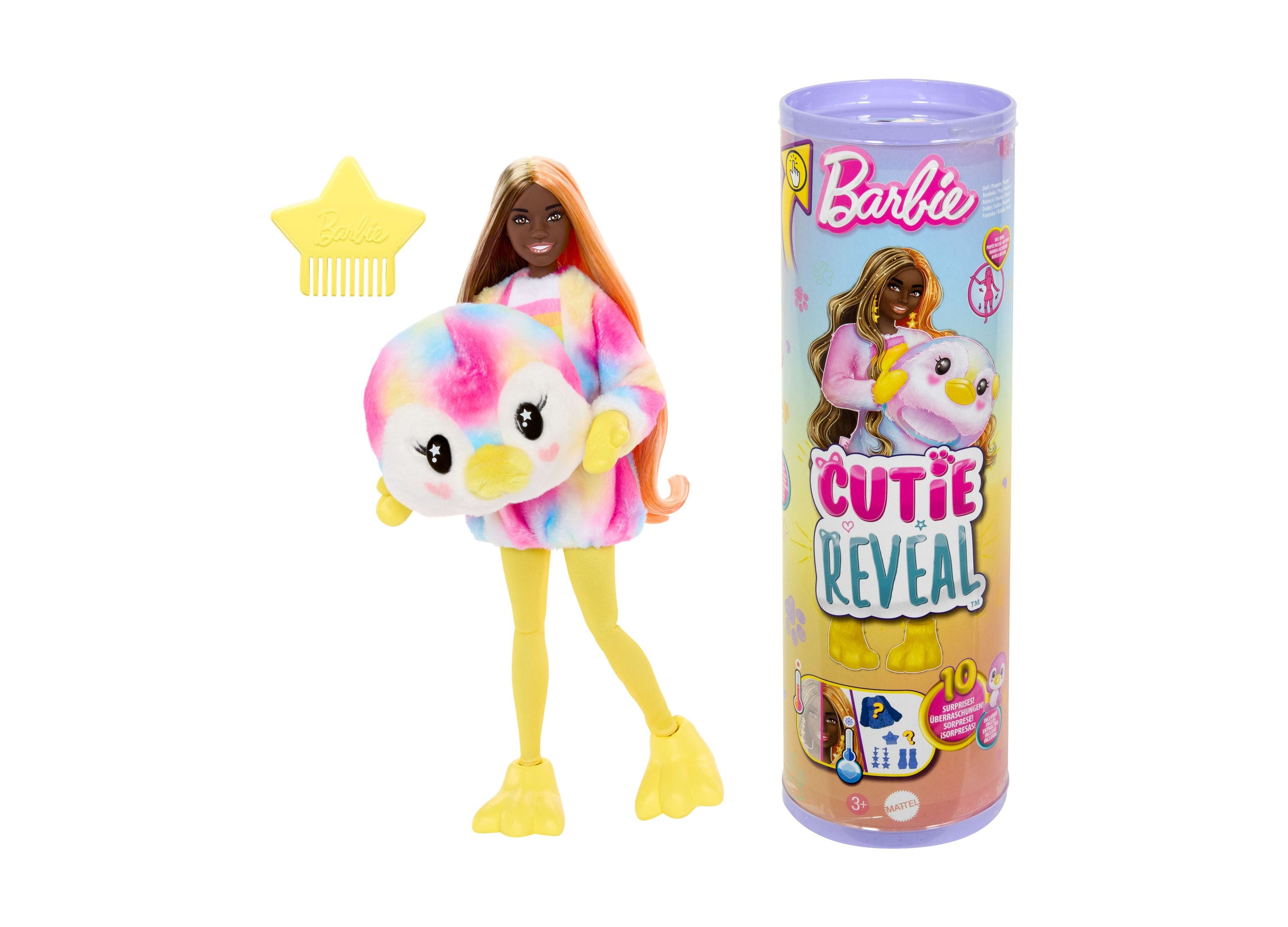 Barbie Cutie Reveal Penguin Doll Accessories - Color Dream Series with 10 Surprises