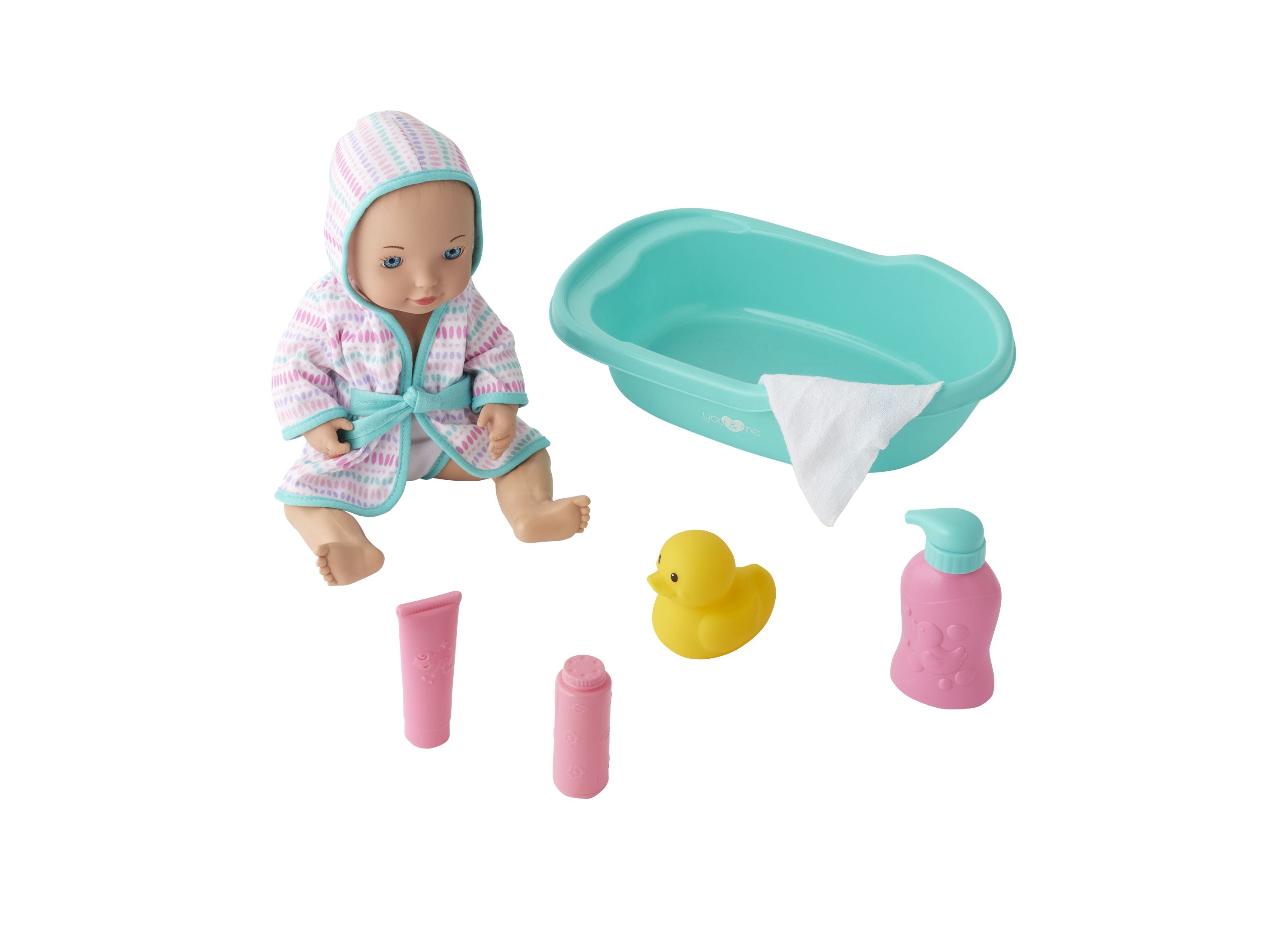You & Me 12-Inch Bath Time Baby Doll With Cozy Robe