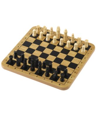 Pavilion 2-in-1 Wooden Chess & Checkers Board Game Set - Image 4