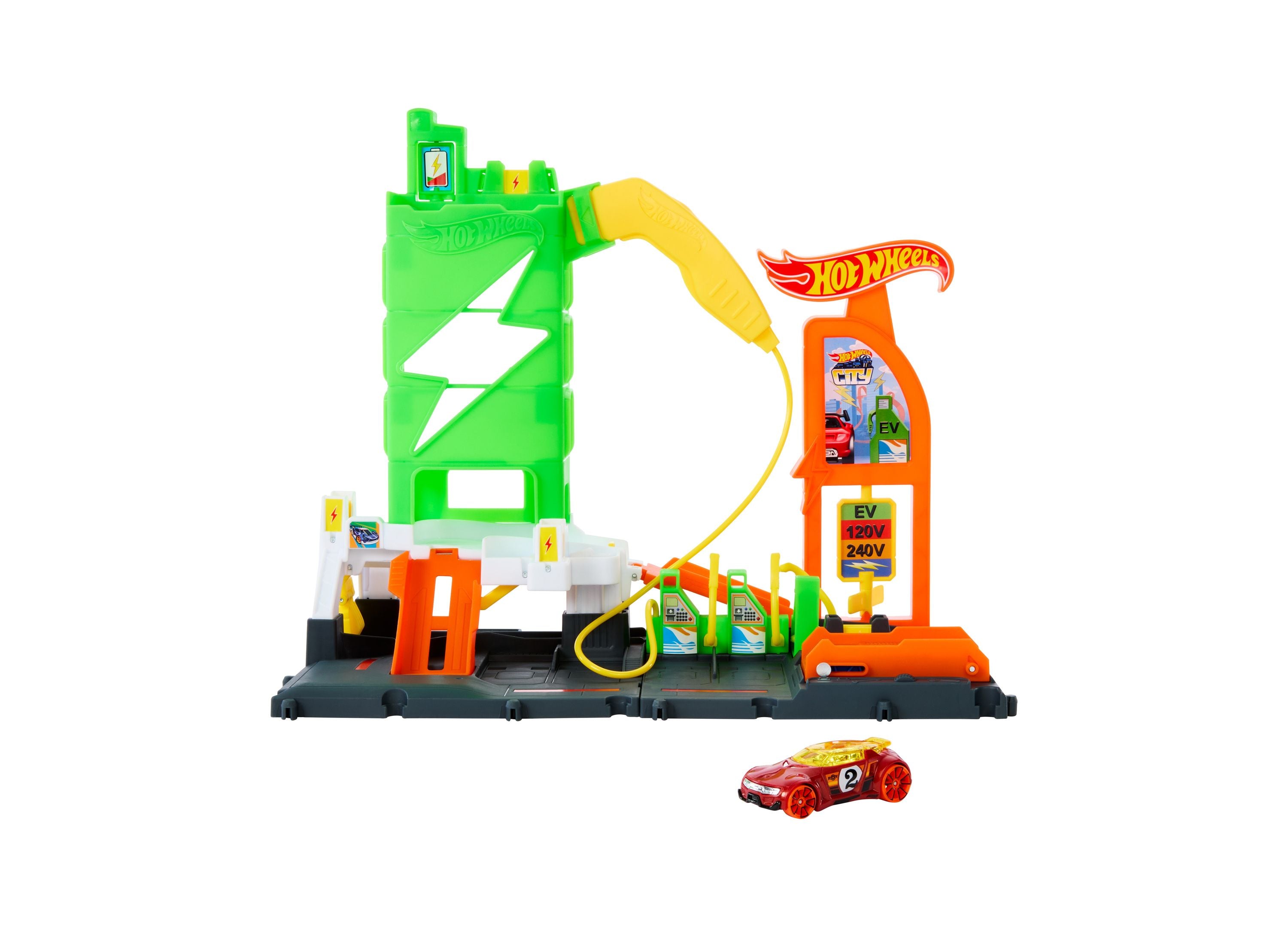 Hot Wheels City Super Recharge Fuel Station Diecast Car Playset