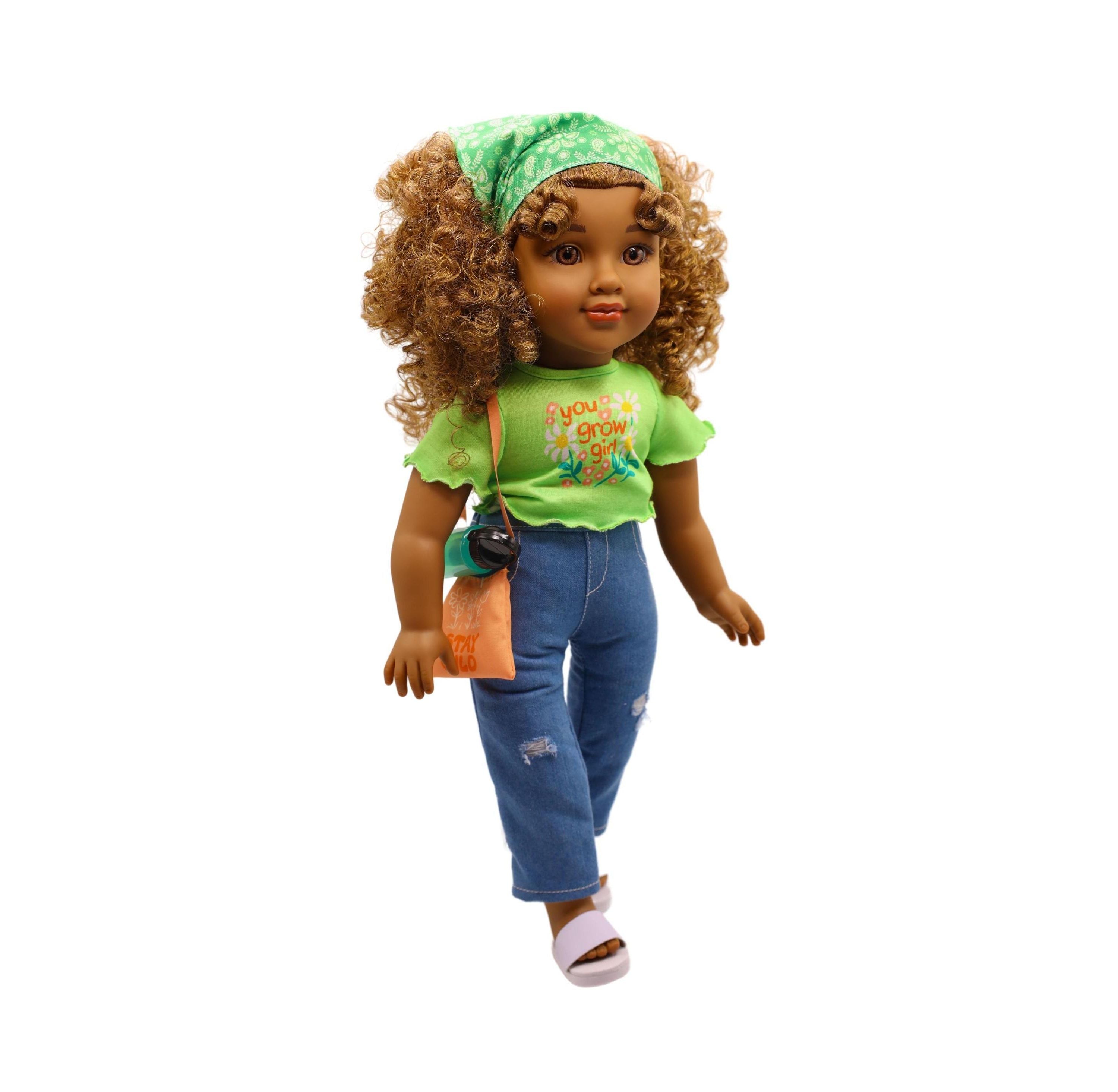 Positively Perfect Dolls 18" Willow Doll with Brown Hair and Golden Highlights