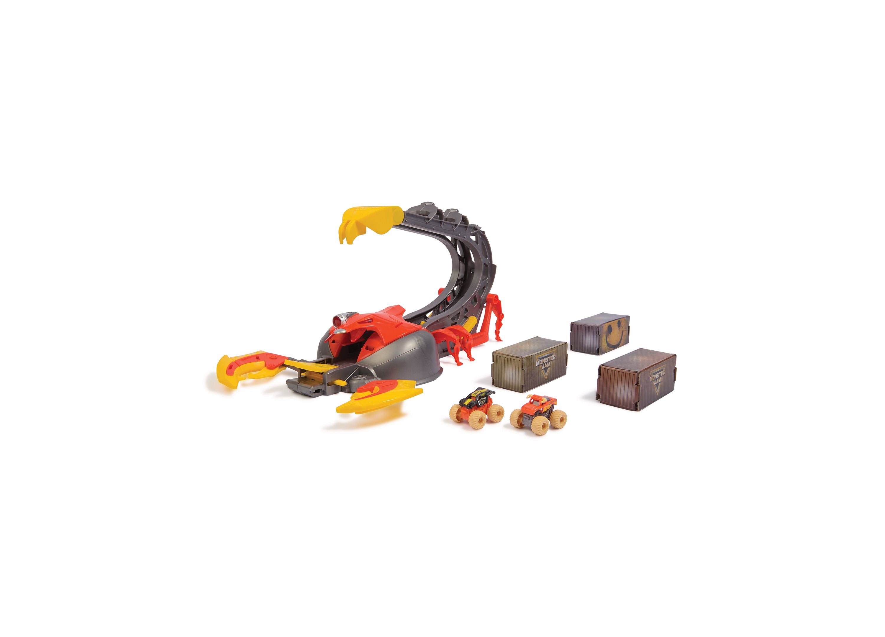Monster Jam Mini Scorpion Playset with El Toro Loco and Max-D Trucks