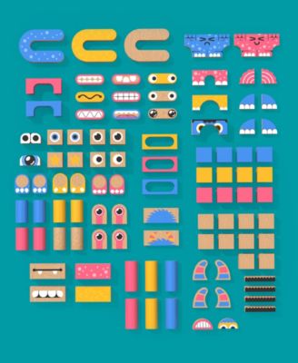 Alternative view of Geoffrey's Toy Box Make A Monster 100-Piece Solid Wood Block Set