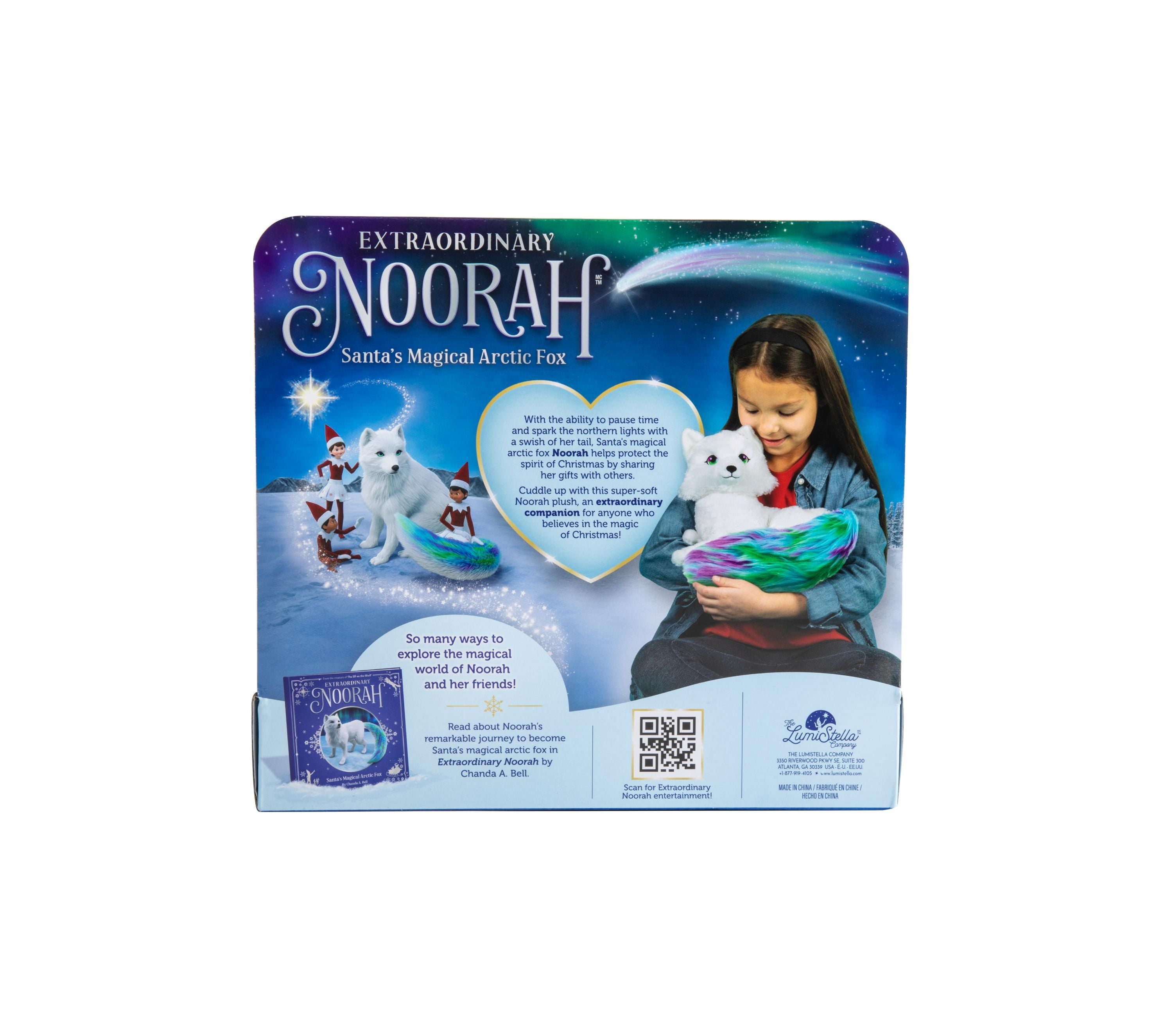 Alternative view of Elf Pets Santa's Arctic Fox Noorah Plush with Northern Lights-Inspired Tail