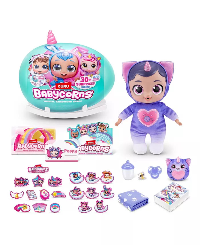 Rainbocorns Babycorn Surprise 12 inch Interactive Plush - Collectible Bowie