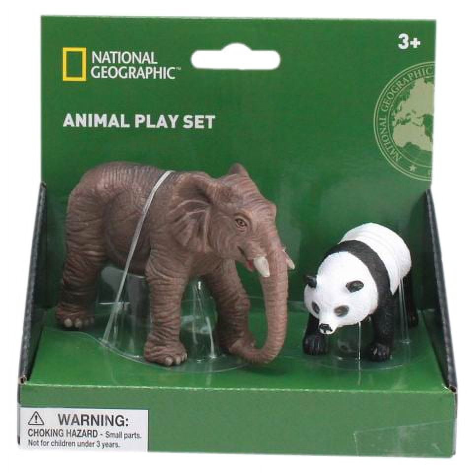 National Geographic Asian Elephant & Panda Collectible Figurines, 2pc Set