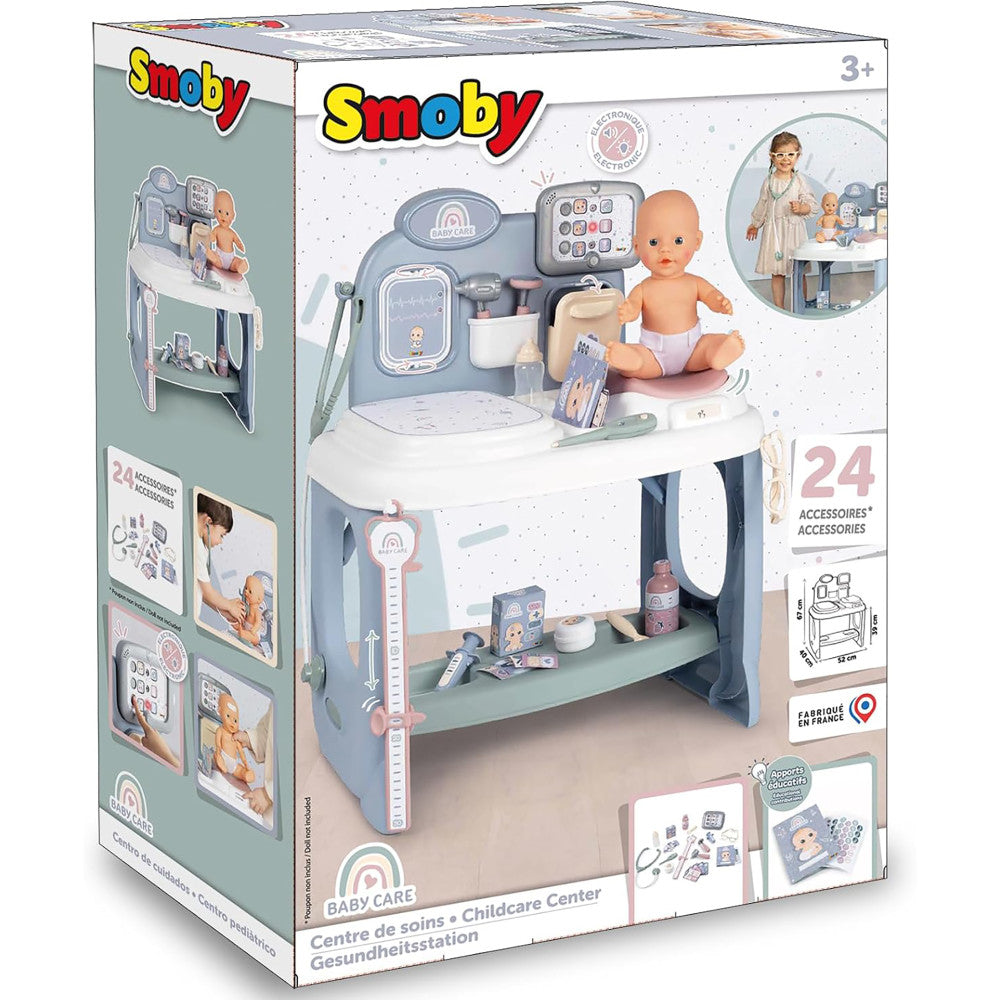 Smoby Baby Childcare Center Playset - Pastel with 24 Medical Toy Accessories, for Kids Age 3+ - Image 7