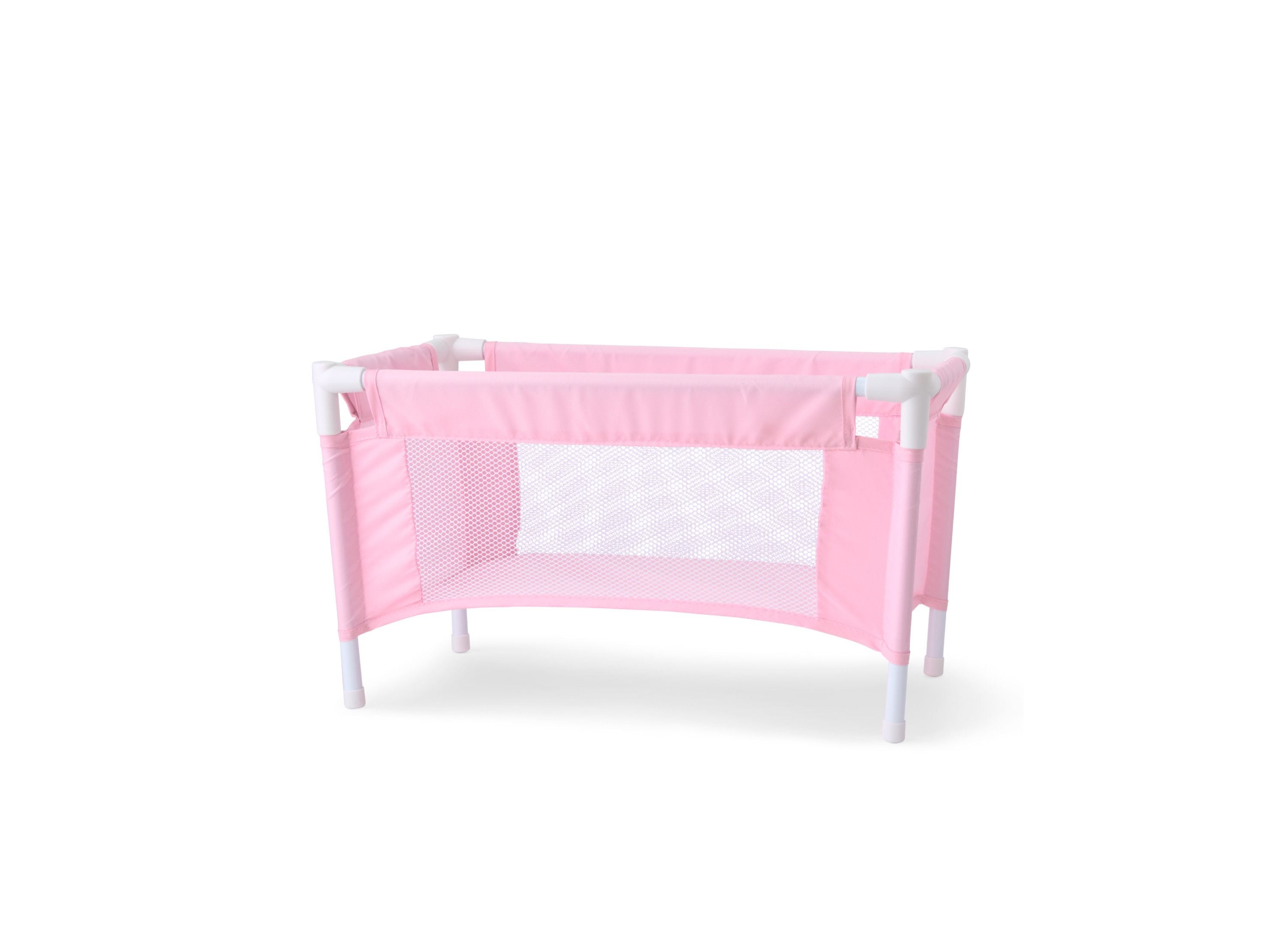 Journey Girls Pastel Pink Baby Doll Crib Playset