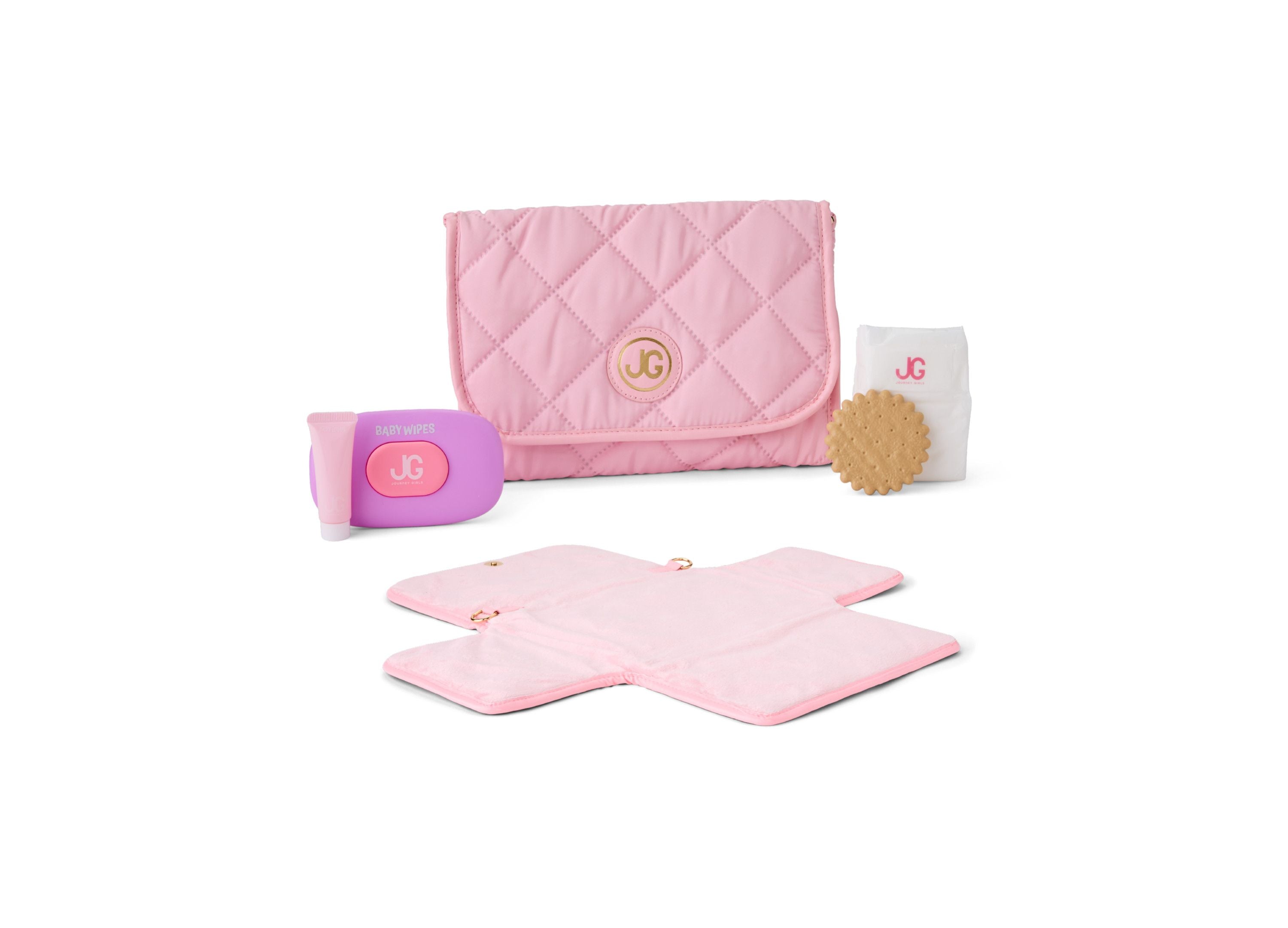 Journey Girls Quilted Designer-Inspired Doll Diaper Bag Playset