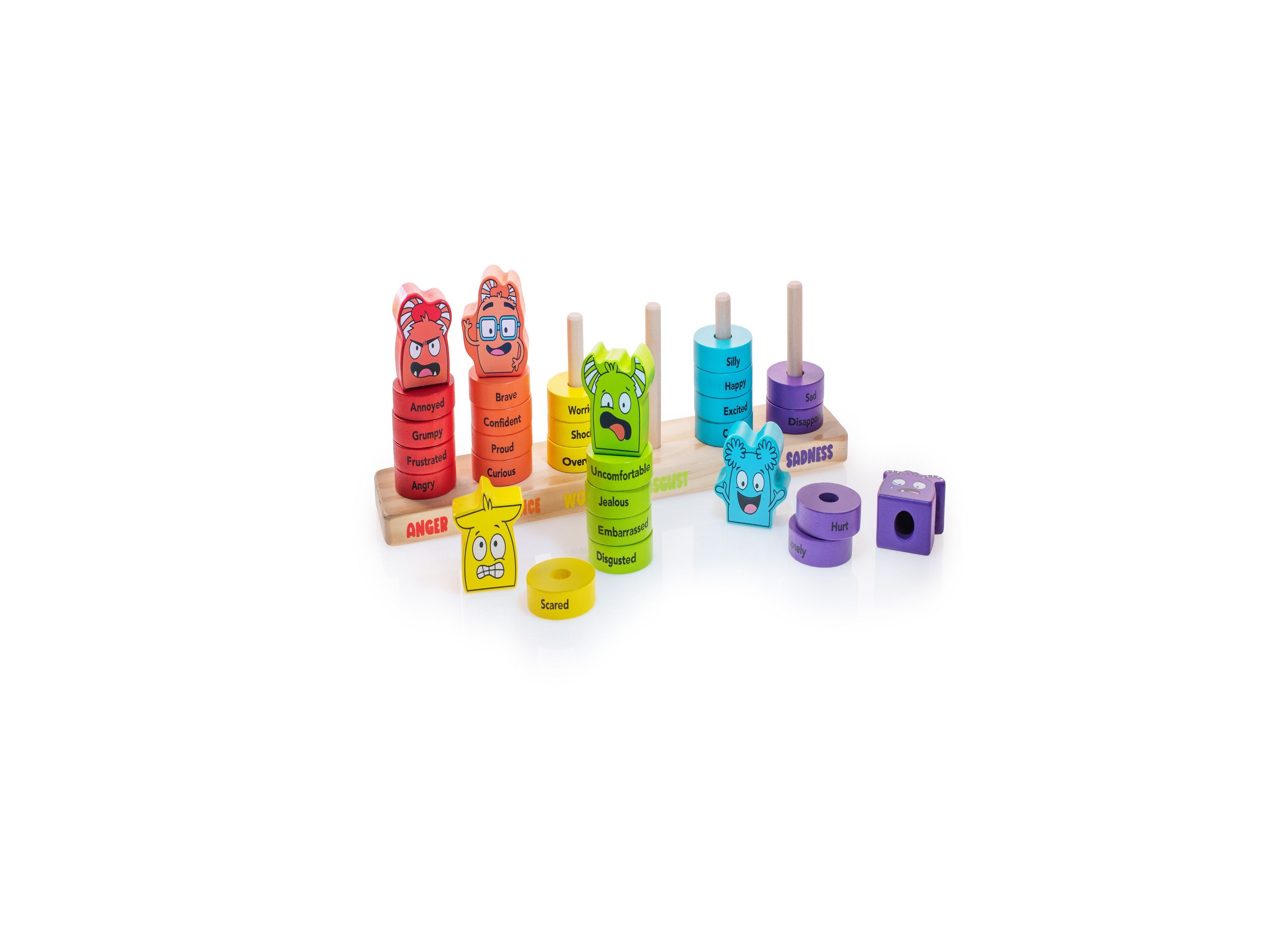 Alternative view of Open The Joy - Emotion Explorer Wooden Stacking Rings - Colorful