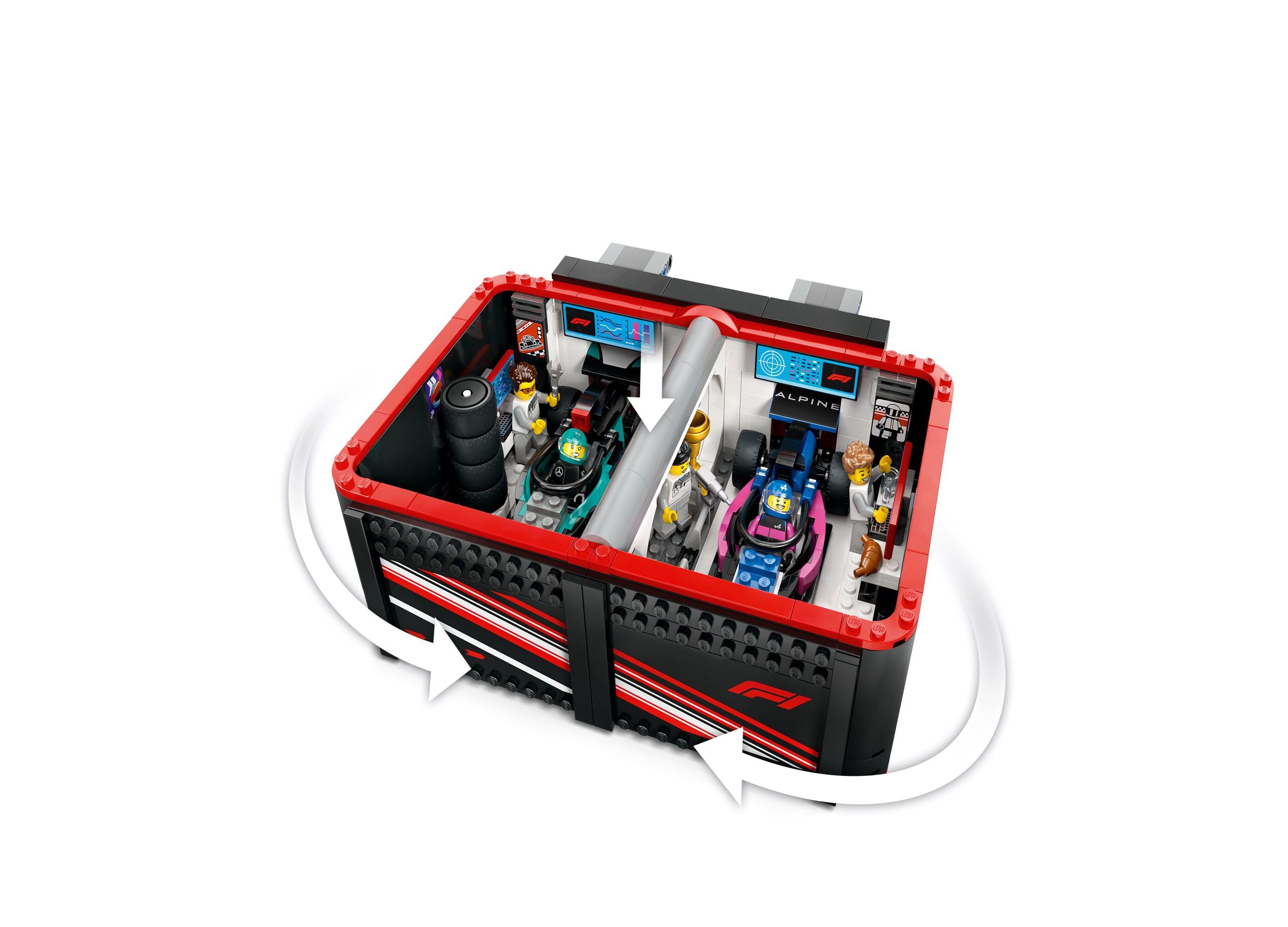 Alternative view of LEGO City F1 Garage Mercedes-AMG Alpine Cars Building Set 60444 - 678 Pieces