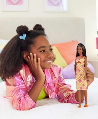 Barbie Fashionistas Doll 233 - Flower Checkered Midi Dress - Image 3