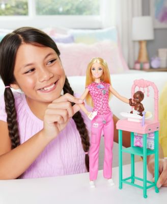 Barbie Baby Doctor Playset with Blonde Fashion Doll, Examination Table, and Accessories - Image 4