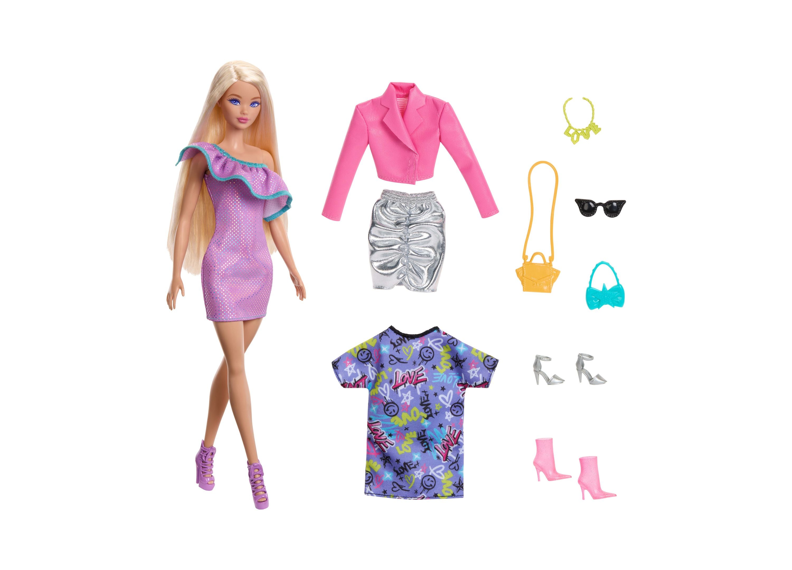 Barbie Glam Party Fashion Doll with Mix-and-Match Outfits - Image 6