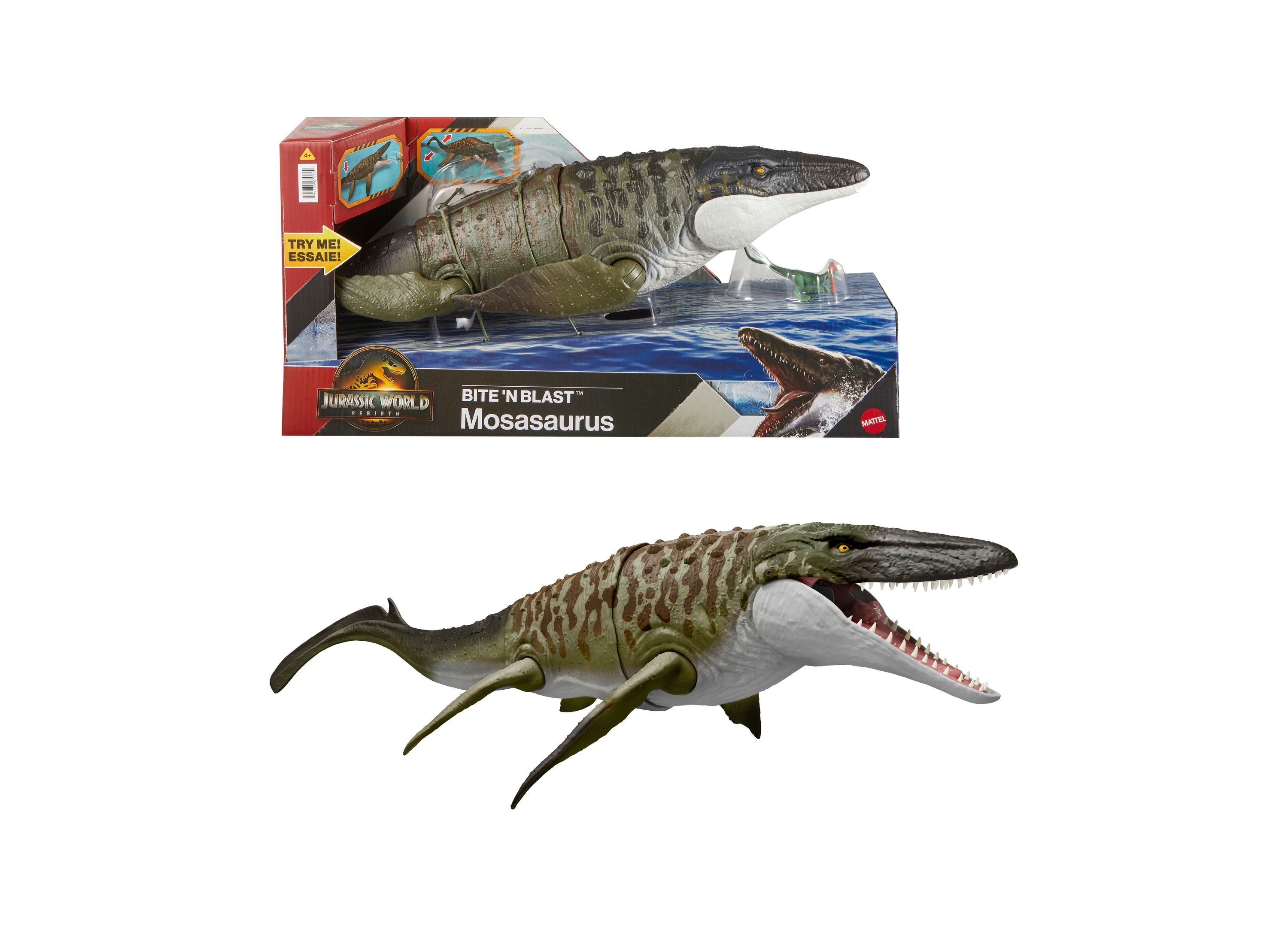 Jurassic World Rebirth Bite N Blast Mosasaurus Action Figure Playset