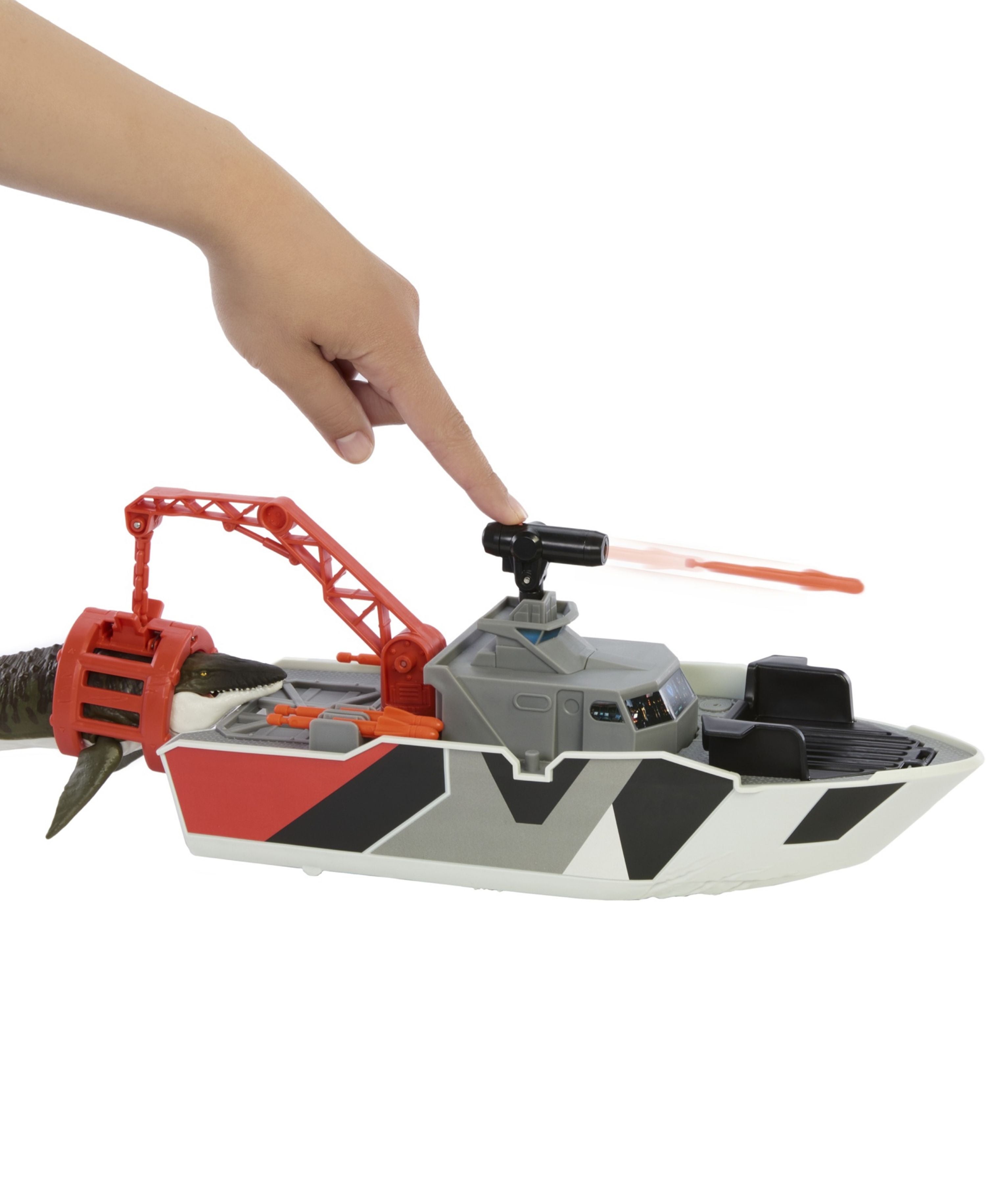 Alternative view of Matchbox Jurassic World 1:64 Mosasaurus Rescue Boat Playset