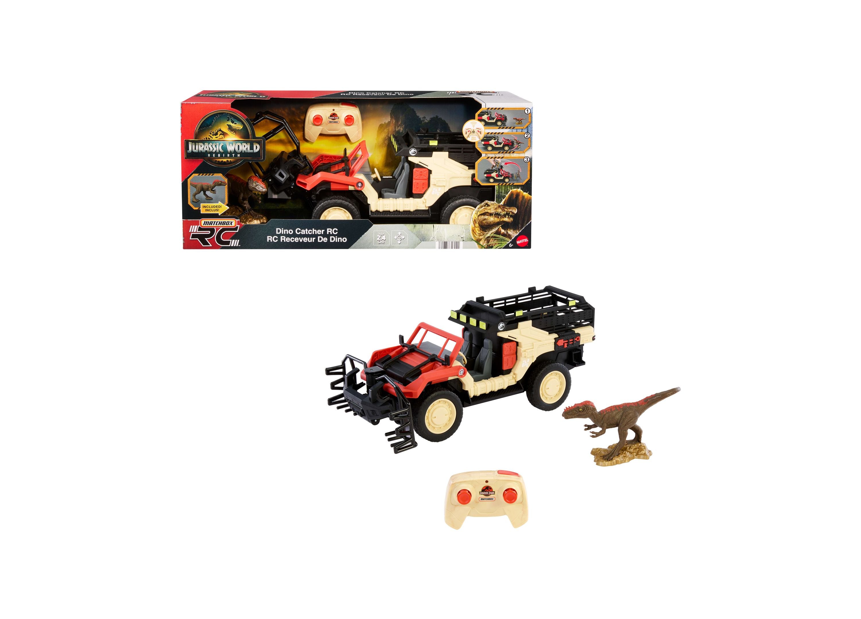 Matchbox Jurassic World Dino Catcher - RC Toy Truck with Dinosaur