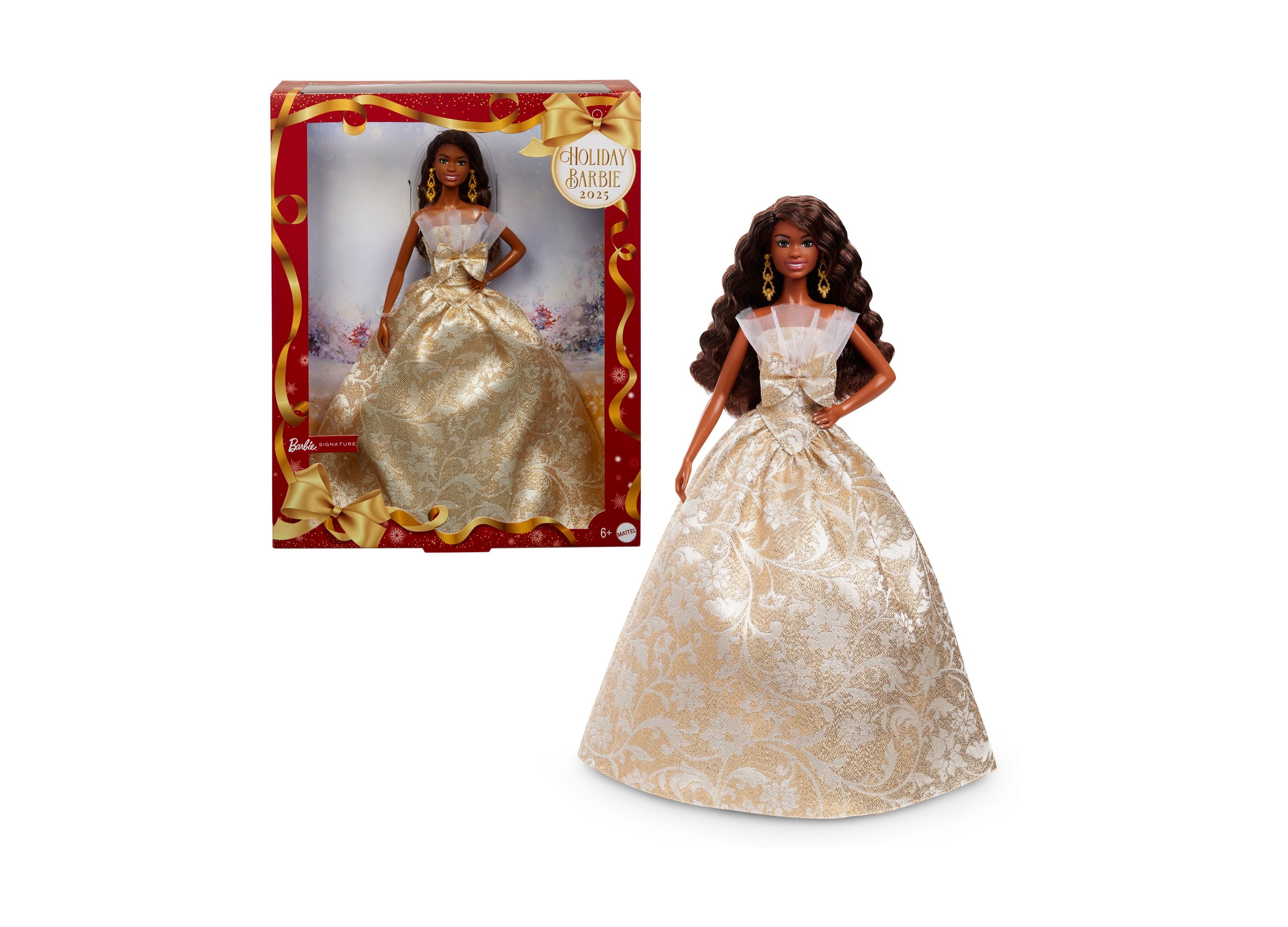 Barbie 2025 Holiday Fashion Doll - Curly Side-Part