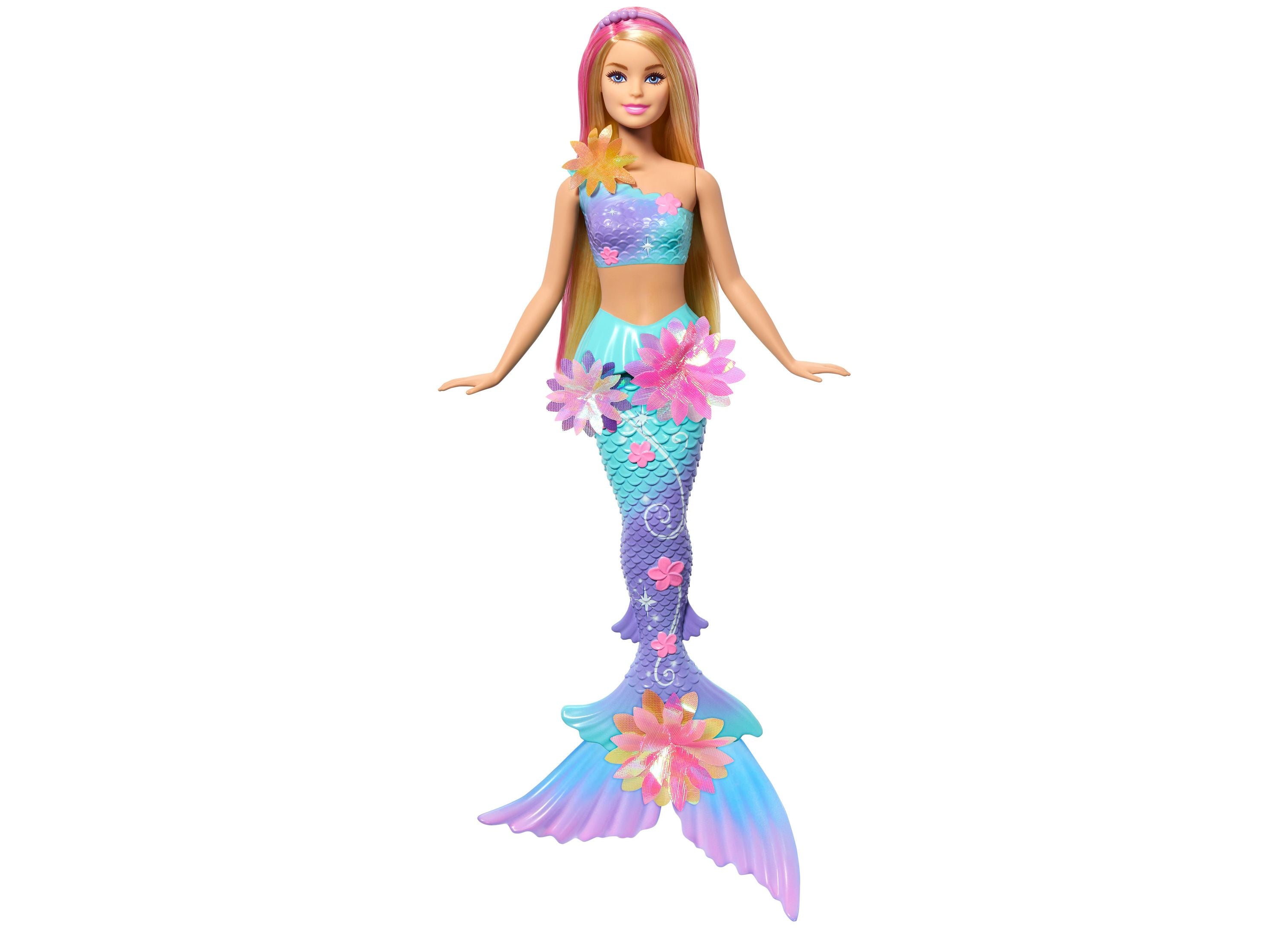 Barbie Flower Magic Mermaid Doll - Blonde with Pink Highlights
