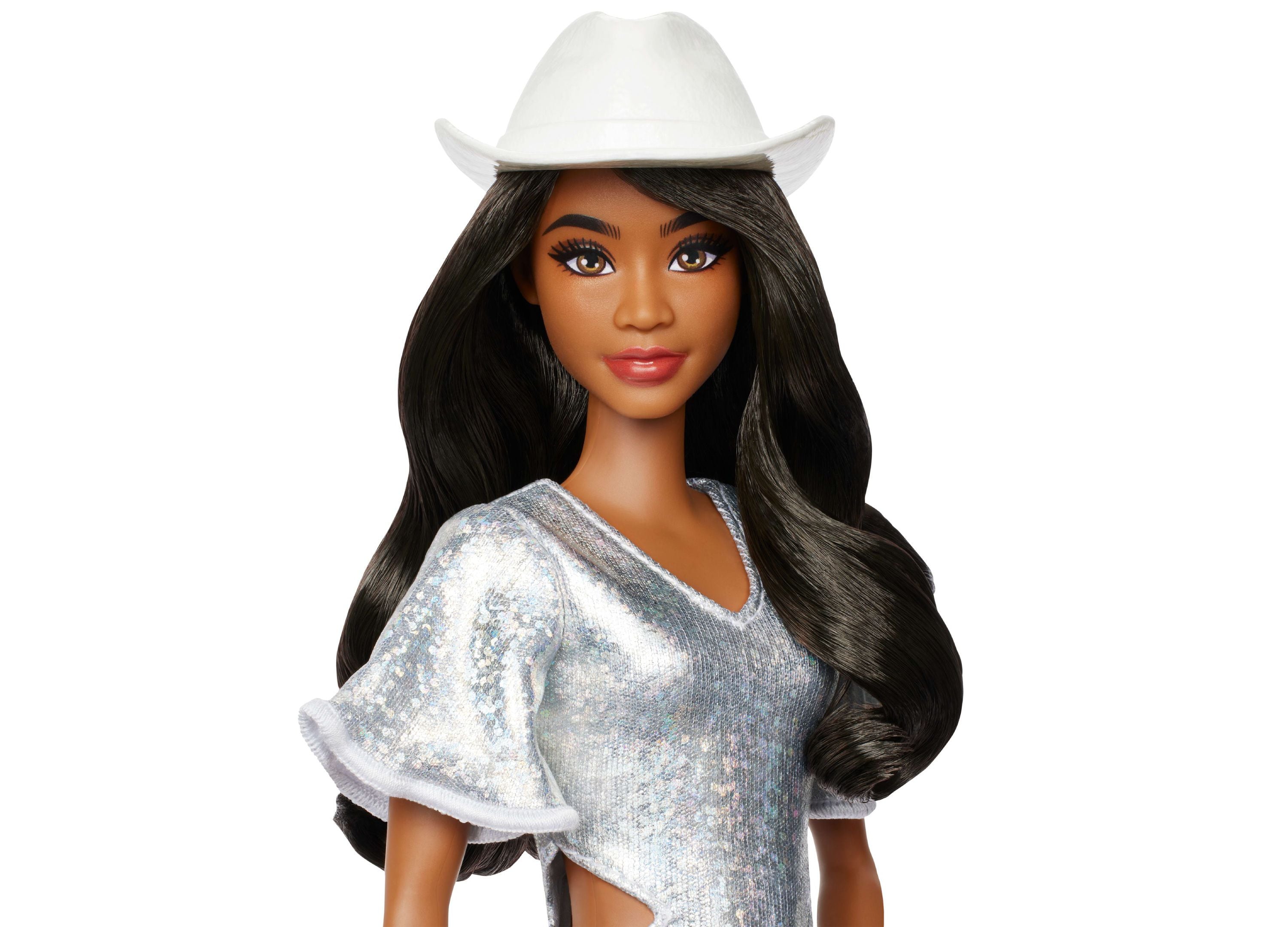 Barbie Fashionistas Doll 239 in Sparkly Dress with Cowboy Hat and Boots - Image 3