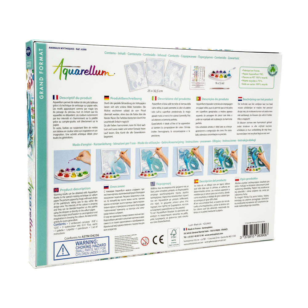 Alternative view of SentoSphere Aquarellum Mythical Animals Watercolor Art Kit