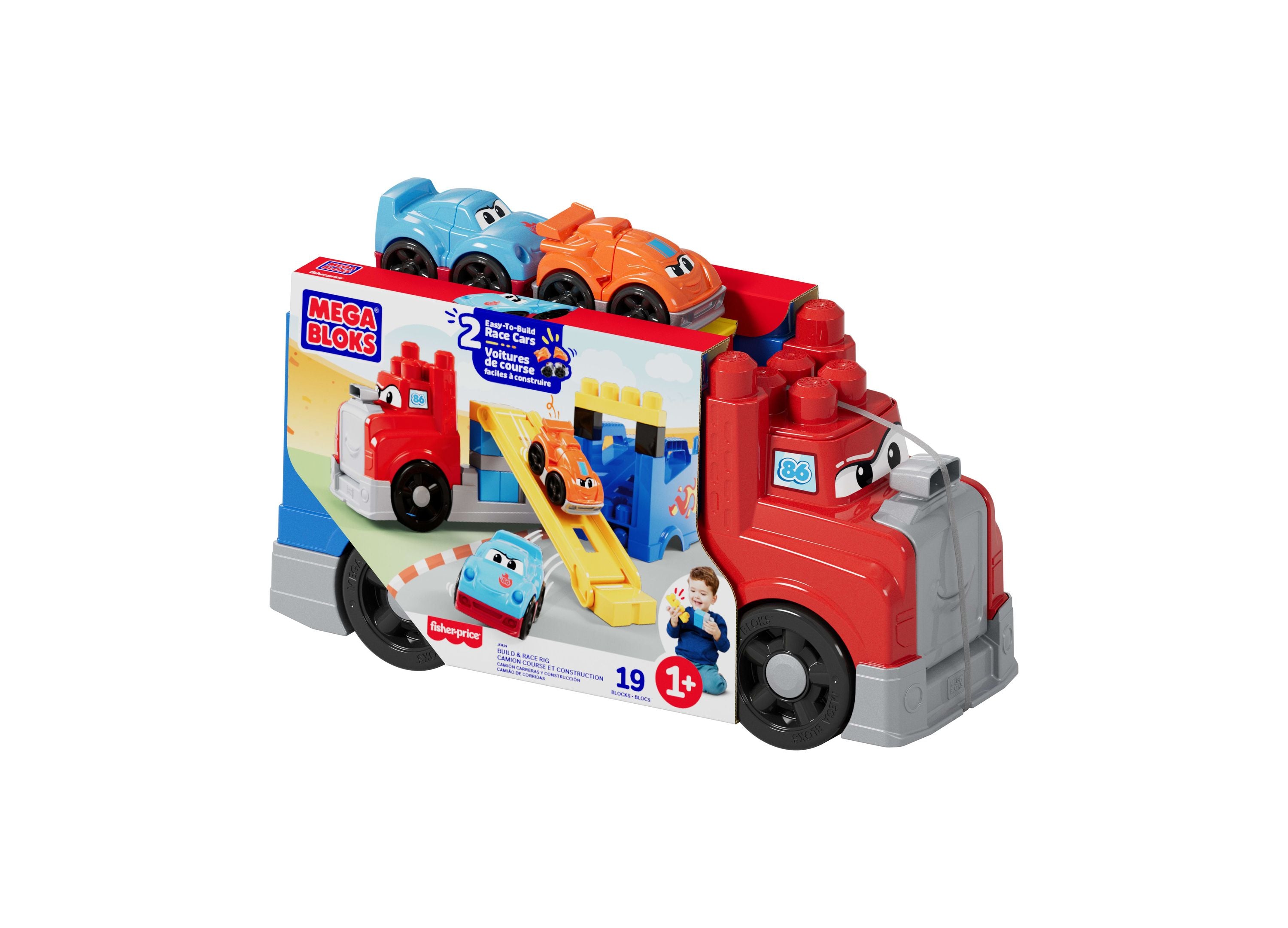 Mega Bloks First Builders Build and Race Rig Toy Blocks, 19 Pieces - Image 4