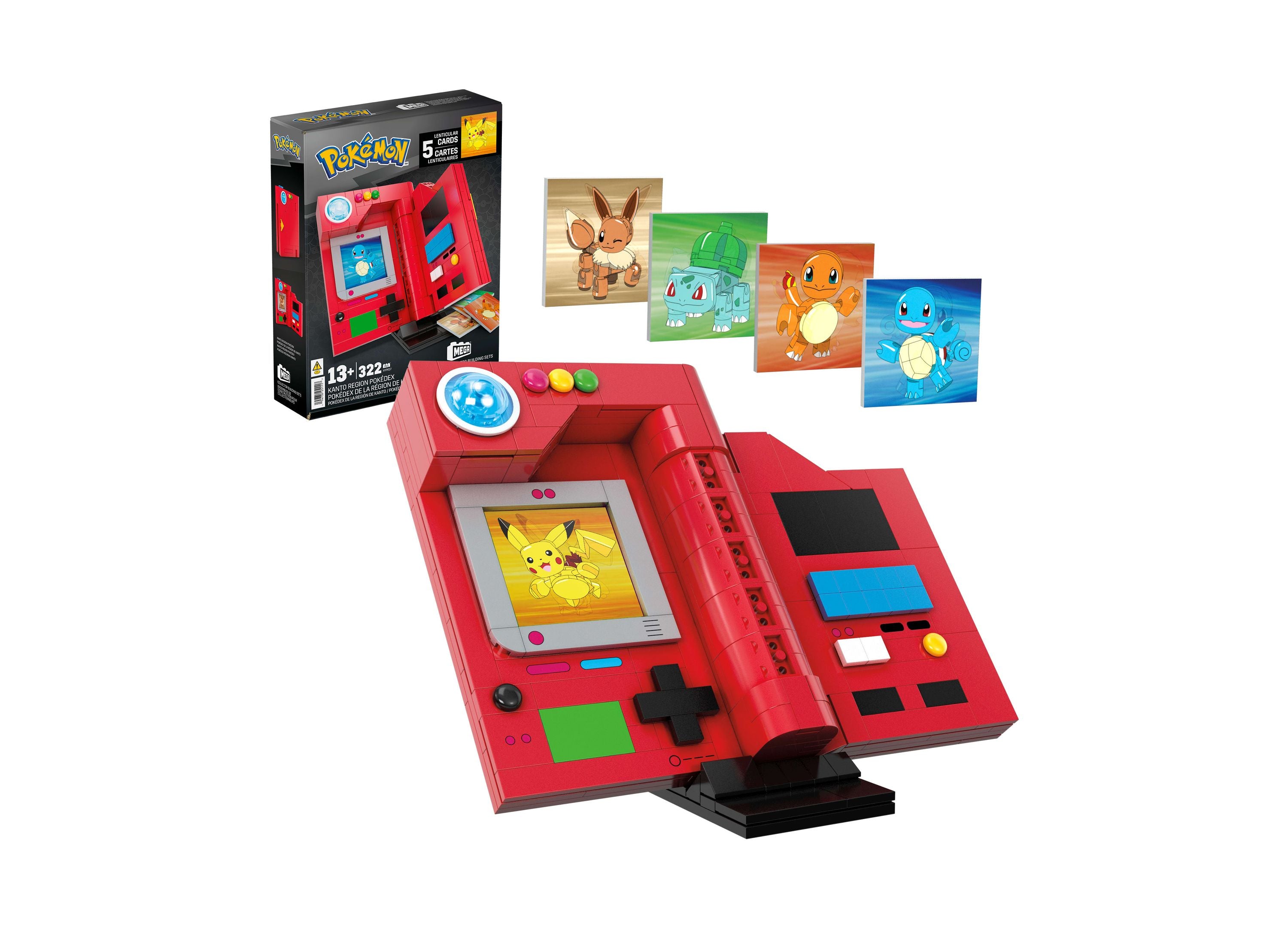 Mega Construx Pokémon 322-Piece Kanto Region Pokédex Building Kit - Model HYM37
