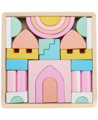 Alternative view of Fisher Price FSC-Certified Wooden Castle Block Set, 28 Pieces for Toddlers