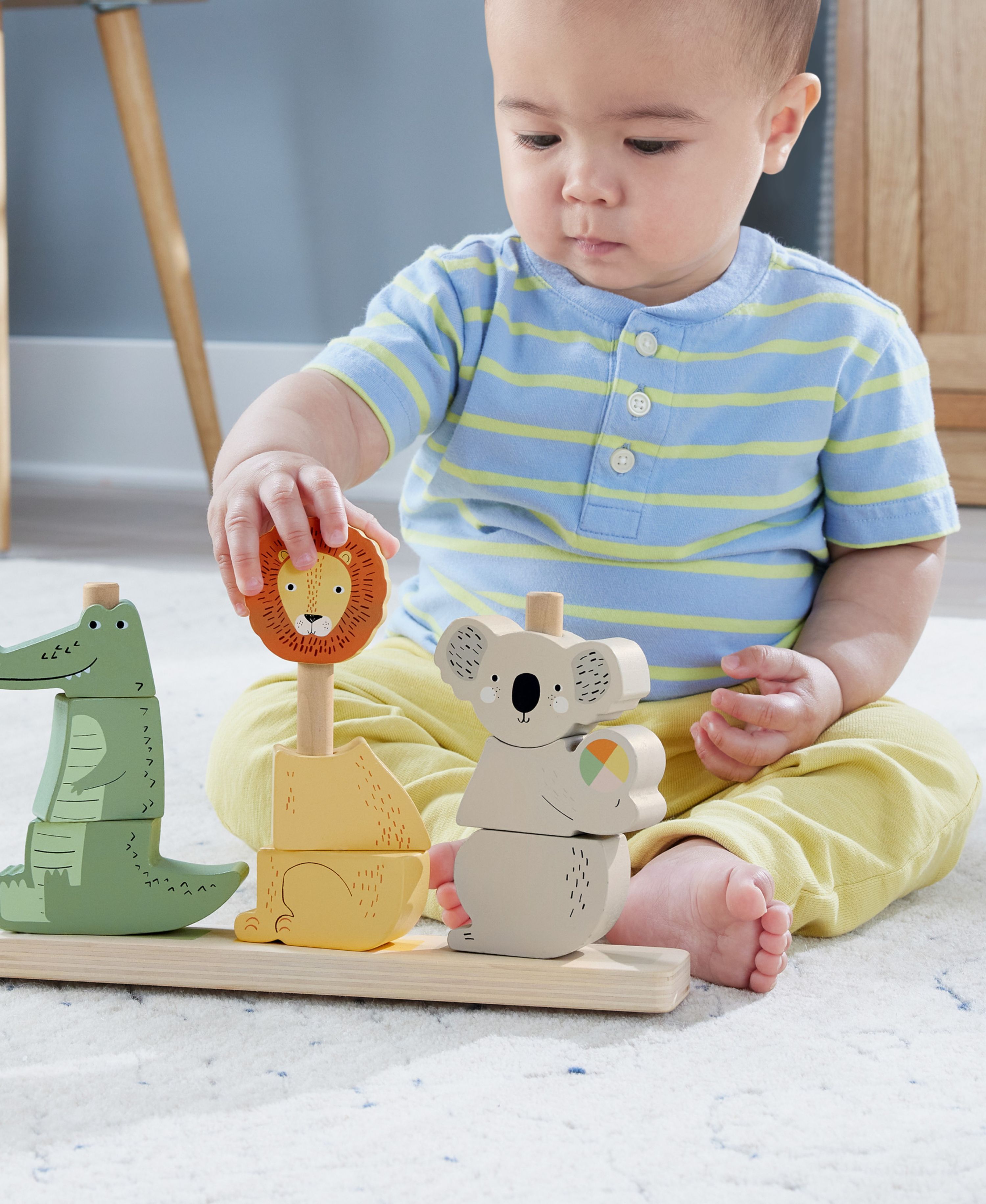 Alternative view of Fisher-Price Wooden Stack & Sort Animals – Eco-Friendly Toddler Toy